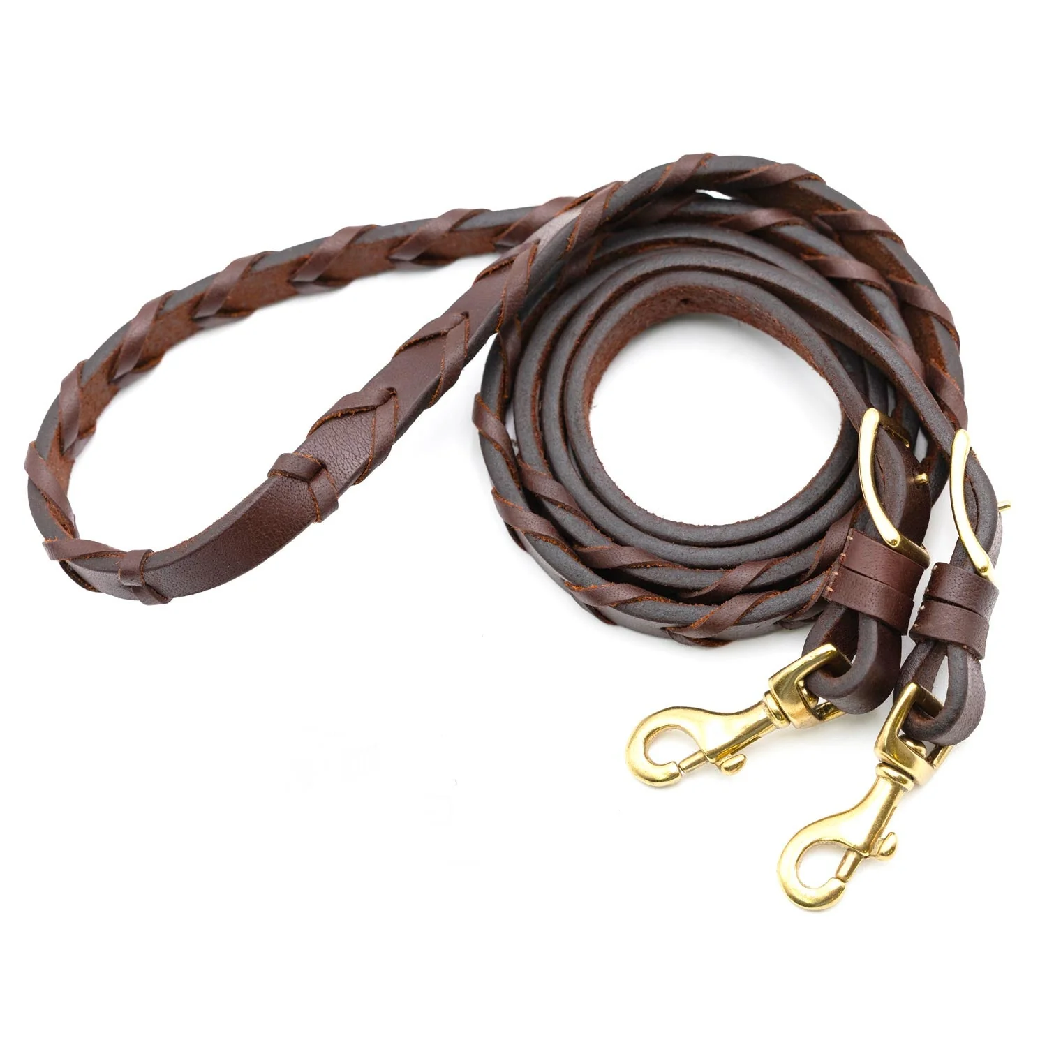 Jeffers LuxeLeather Heavy Oiled Laced Barrel Rein for Horses - Image 1
