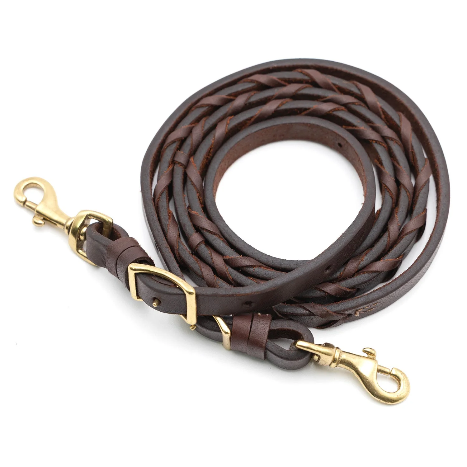 Jeffers LuxeLeather Heavy Oiled Laced Barrel Rein for Horses - Image 3
