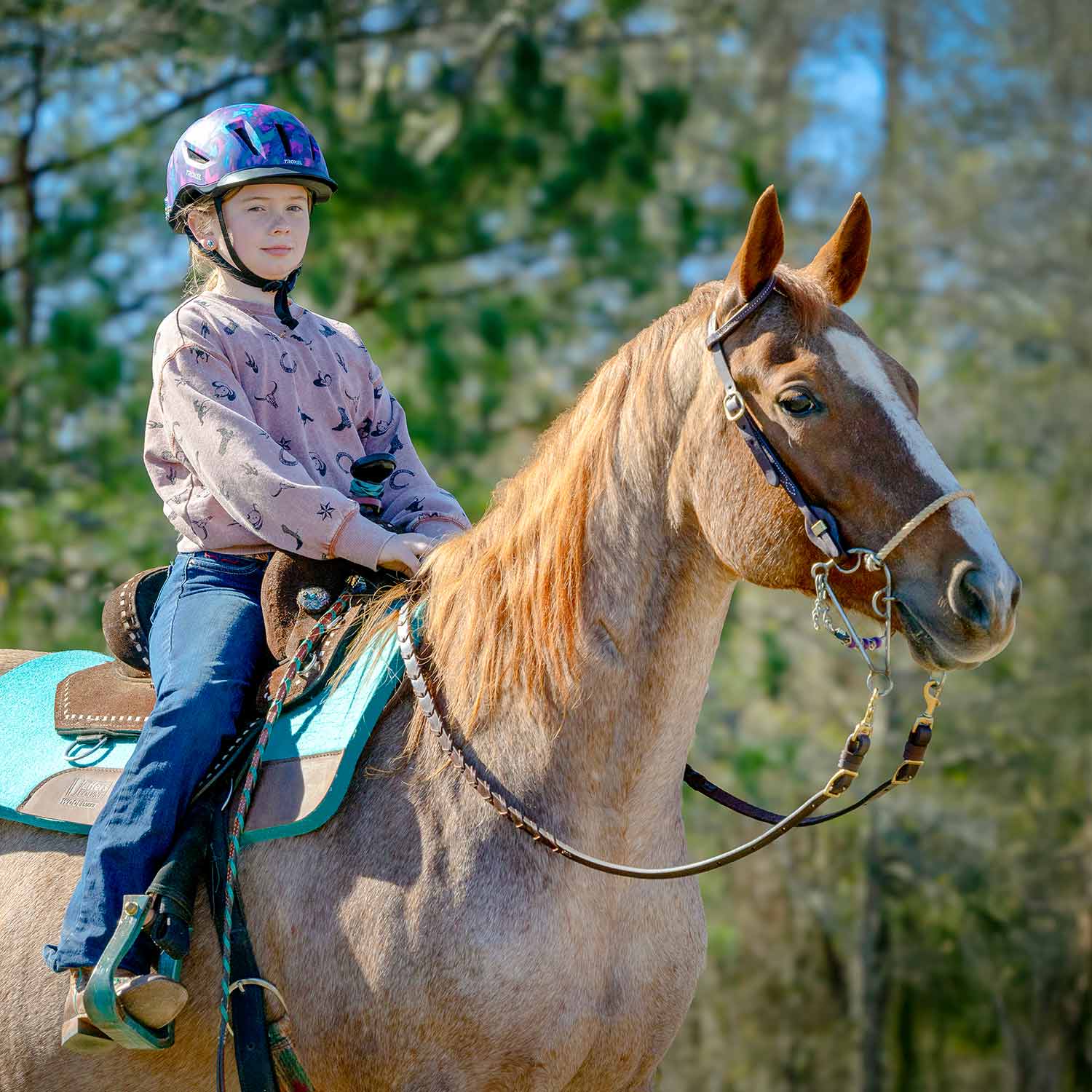 Jeffers LuxeLeather Heavy Oiled Laced Barrel Rein for Horses - Image 2