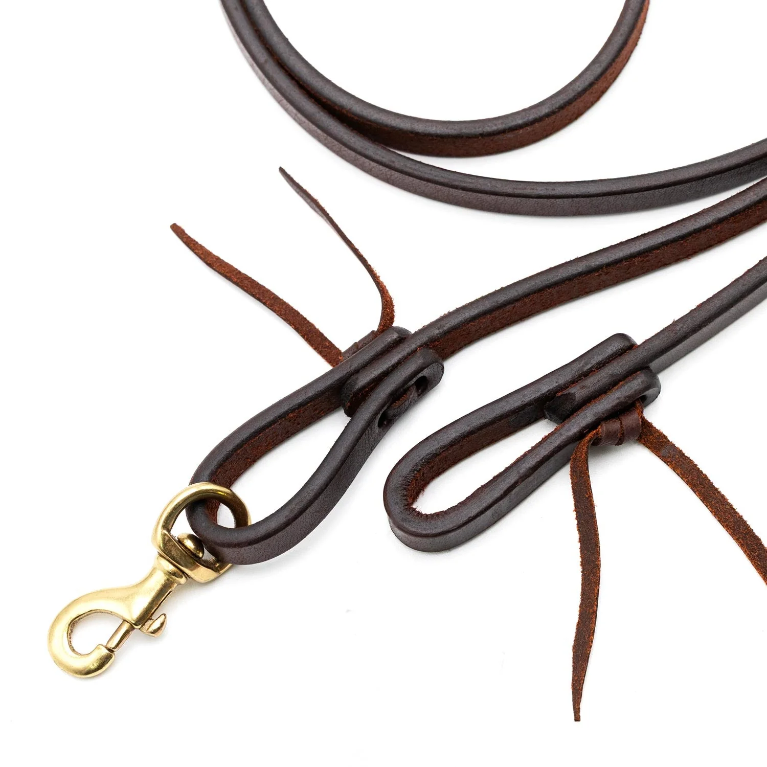 Jeffers LuxeLeather Heavy Oiled Roping Rein with Bolt Snap for Horses - Image 3