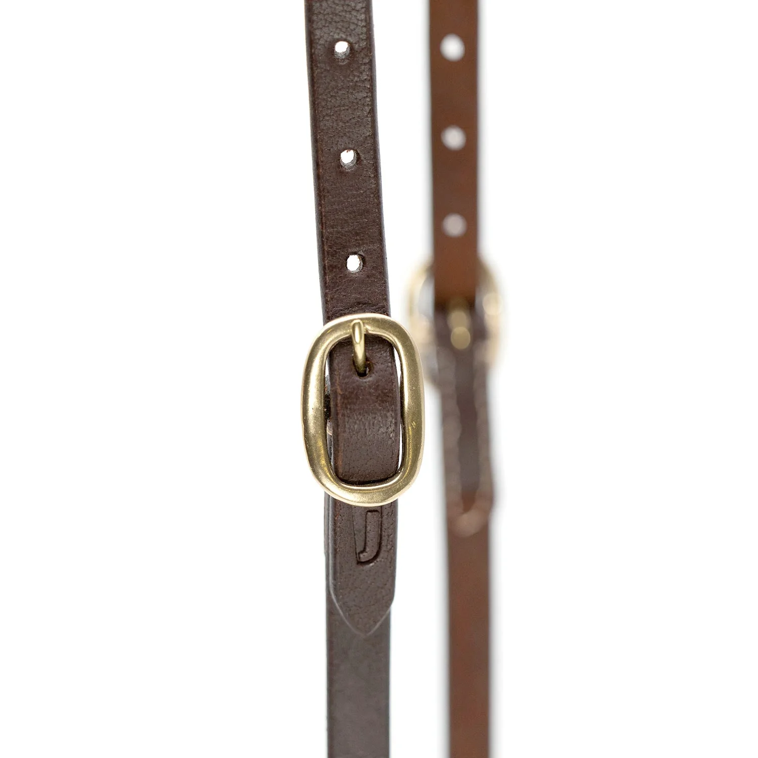 Jeffers LuxeLeather Heavy Oiled Sliding Ear Headstall with Water Tie Bit Ends for Horses - Image 3