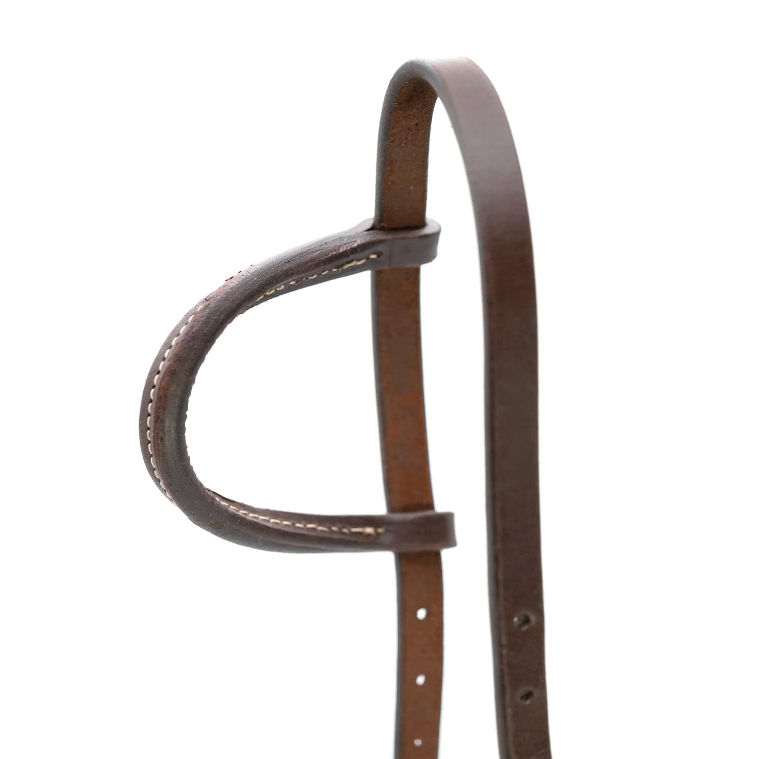 Jeffers LuxeLeather Heavy Oiled Sliding Ear Headstall with Water Tie Bit Ends for Horses - Image 2
