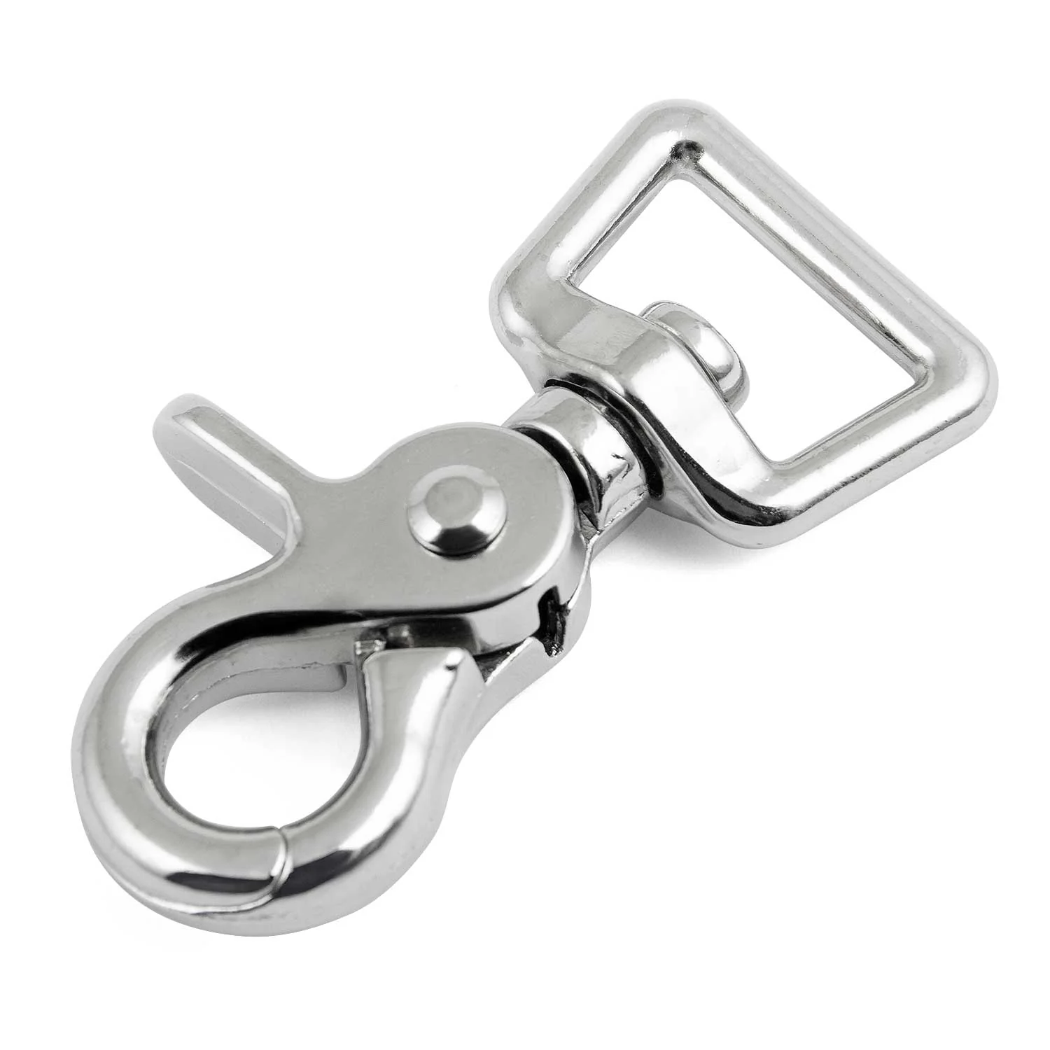 Jeffers Nickel-Plated Die Cast Trigger Snap (Scissor Snap) with Swivel Square Eye - Image 1