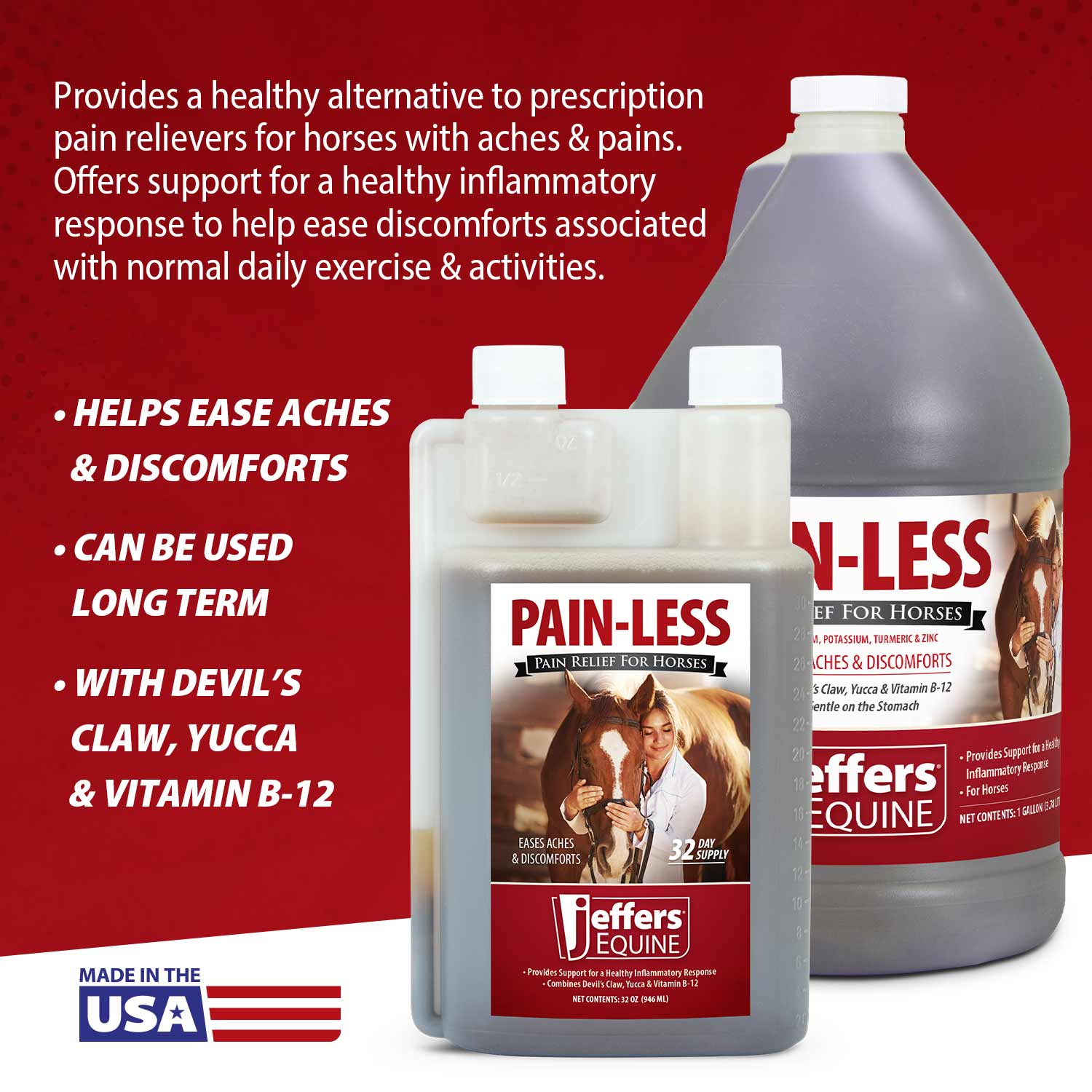 Jeffers Pain-Less Pain Relief Liquid for Horses - Image 3