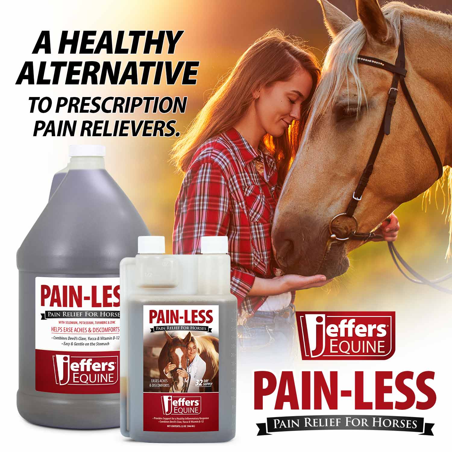 Jeffers Pain-Less Pain Relief Liquid for Horses - Image 2