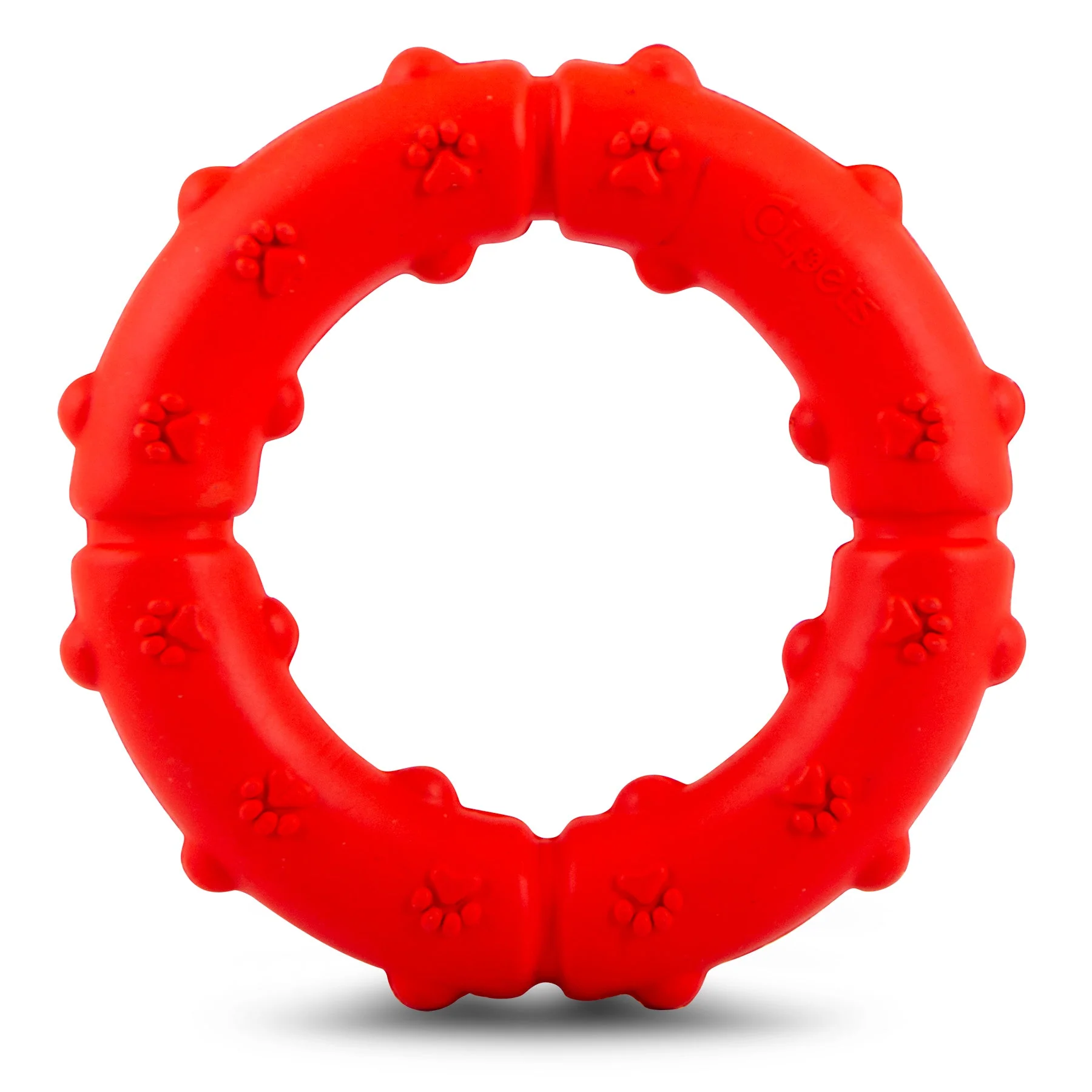 Jeffers Paw Ring Tugger Natural Rubber Dog Dental Chew & Fetch Toy - Image 1