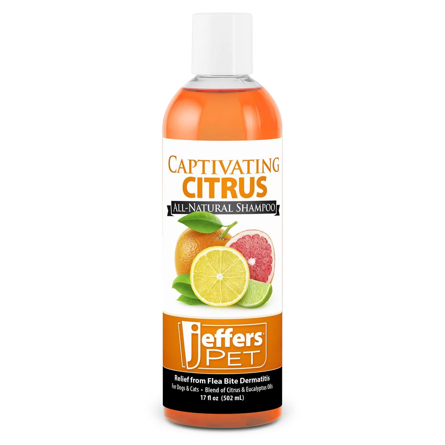 Jeffers Pet Captivating Citrus All-Natural Flea Bite Relief Shampoo for Dogs and Cats - Image 1
