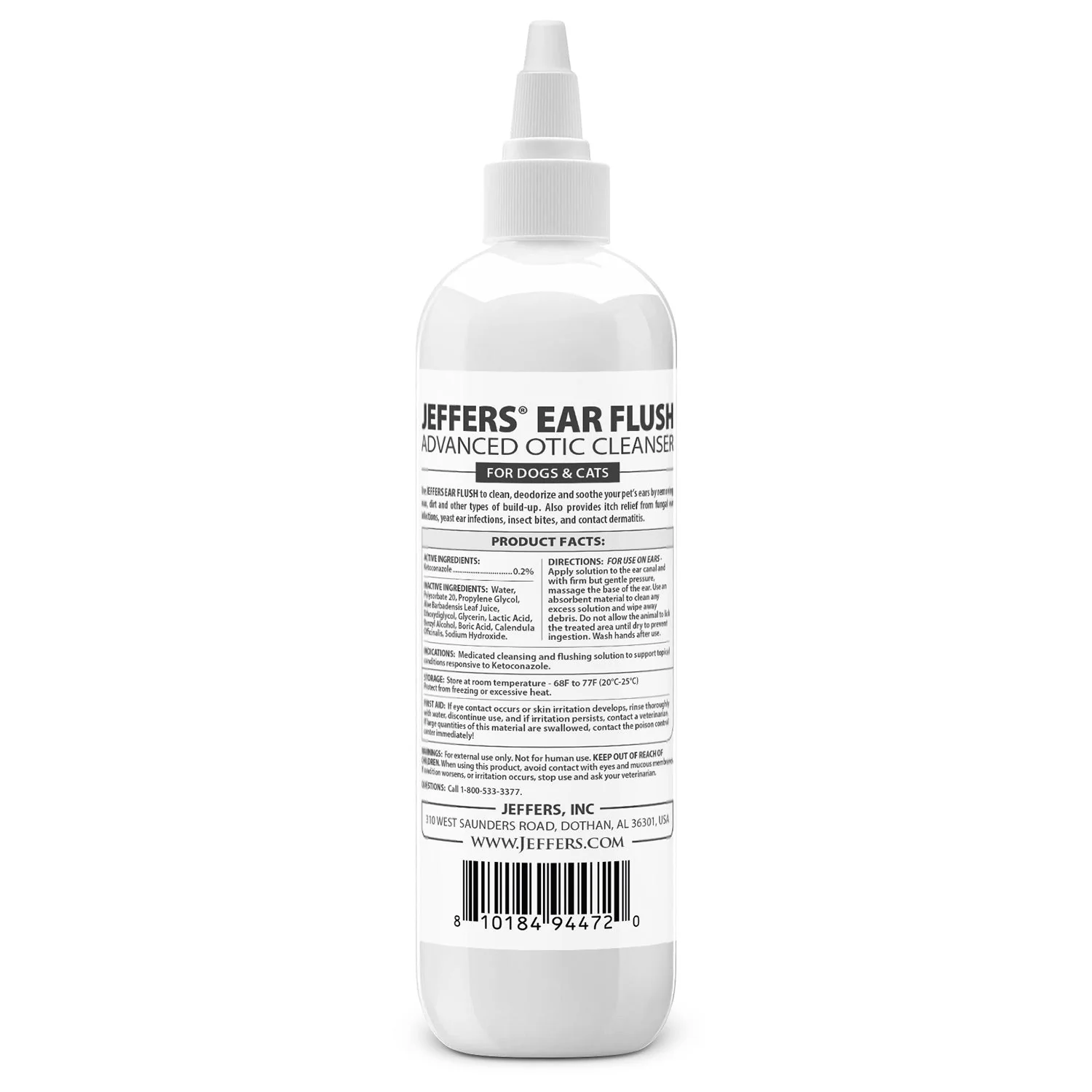Jeffers Pet Ear Flush Advanced Ear Cleanser with Ketoconazole for Dogs & Cats - Image 3