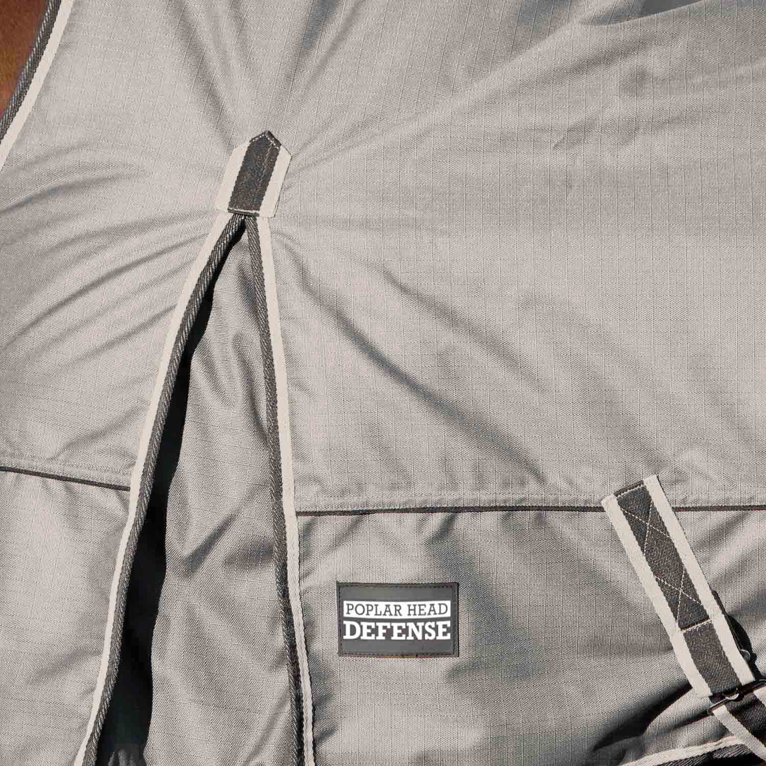 Jeffers Poplar Head "Defense" 1680 Denier Turnout Blanket with High Neck, 240 Gram, Plymouth Brown - Image 3