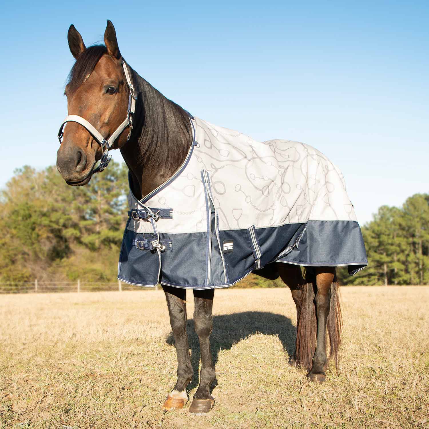 Jeffers Poplar Head Uniquely English 1200D Medium Weight Turnout Blanket, 240g - Waterproof & Breathable Horse Blanket - Image 1