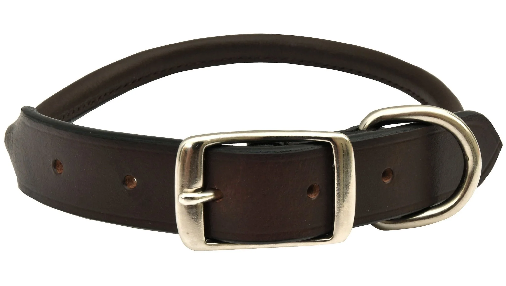 Jeffers Premium Brown Rolled Leather Collar