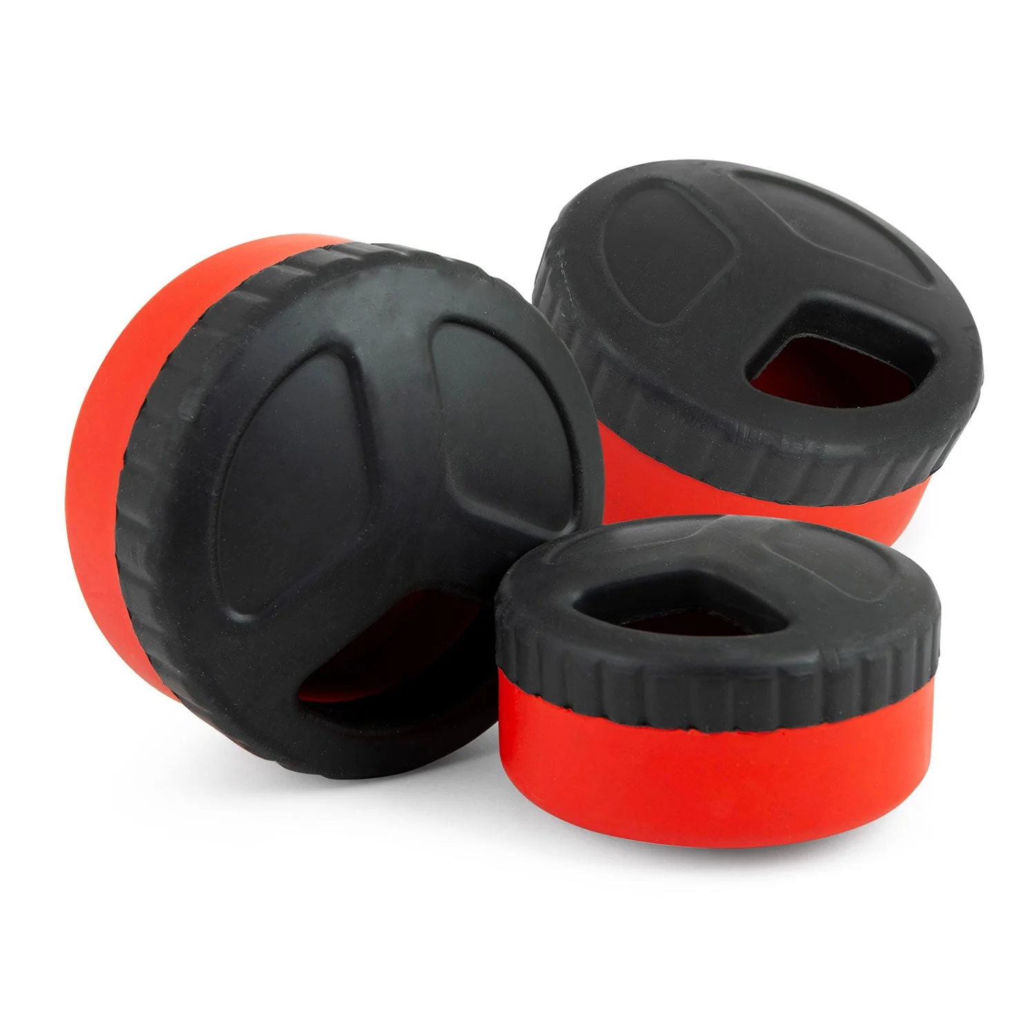 Jeffers Red Hockey Puck Natural Rubber Treat Dispensing Dental Dog Chew Toy - Image 2