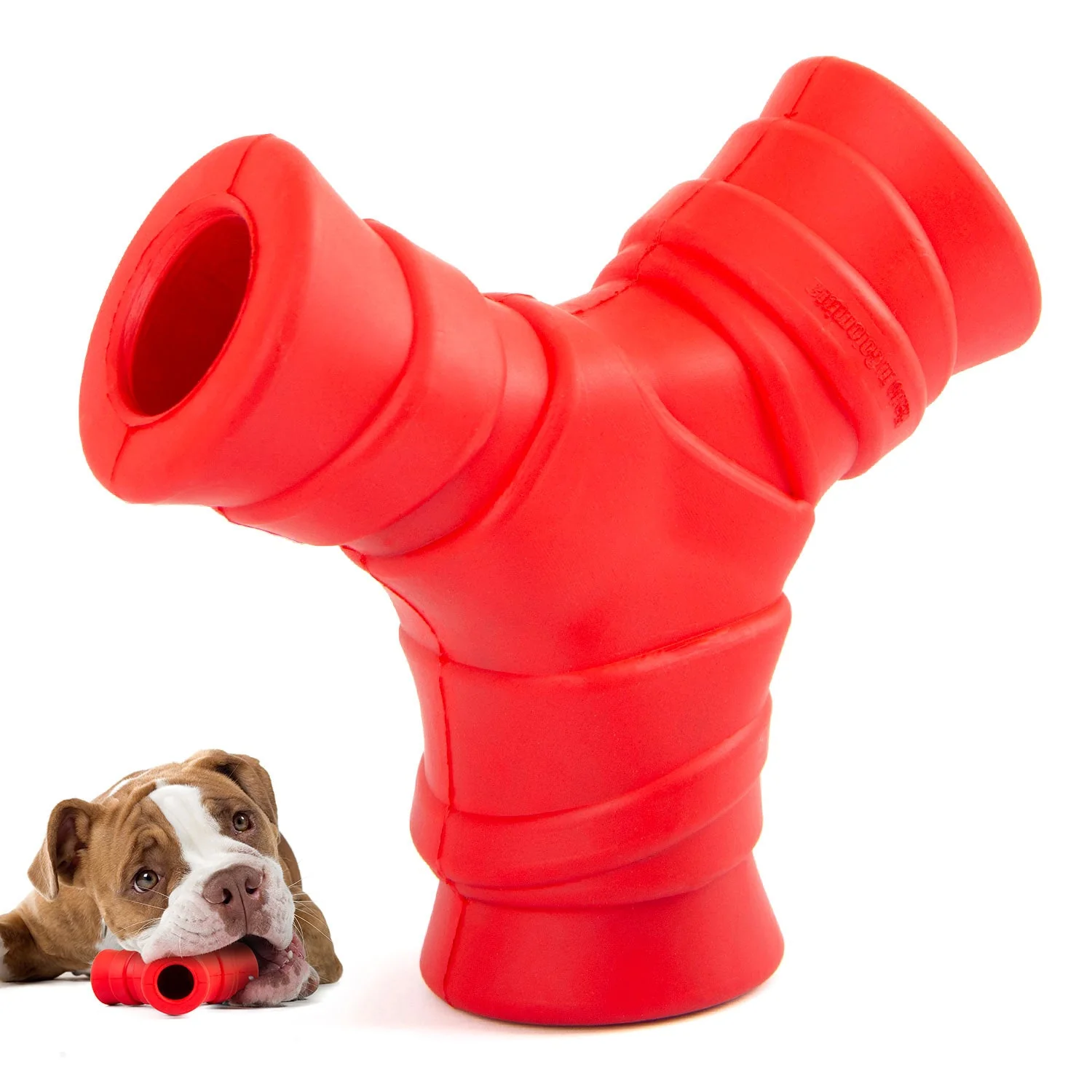 Jeffers Red "Y" Natural Rubber Dental Dog Chew Toy for Medium Chewers - Image 1