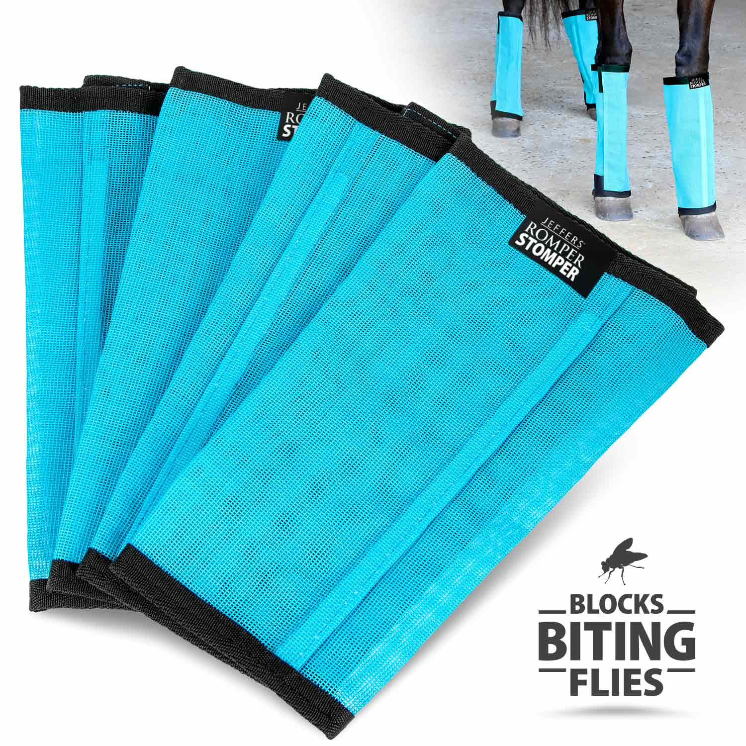 Jeffers Romper Stomper "Stomp-Free" Fly Boots for Horses, 4 pack - Image 1