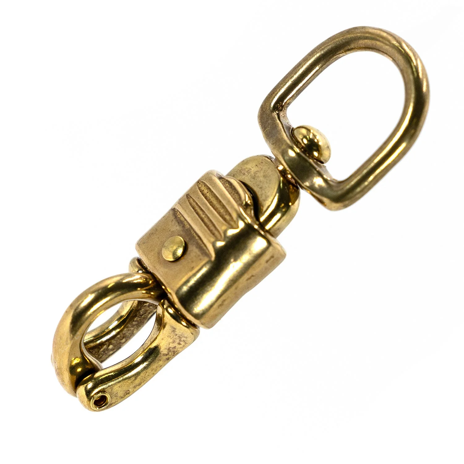 Jeffers Round Eye Brass Panic Snap, 3/4" x 3-5/8" - Image 1