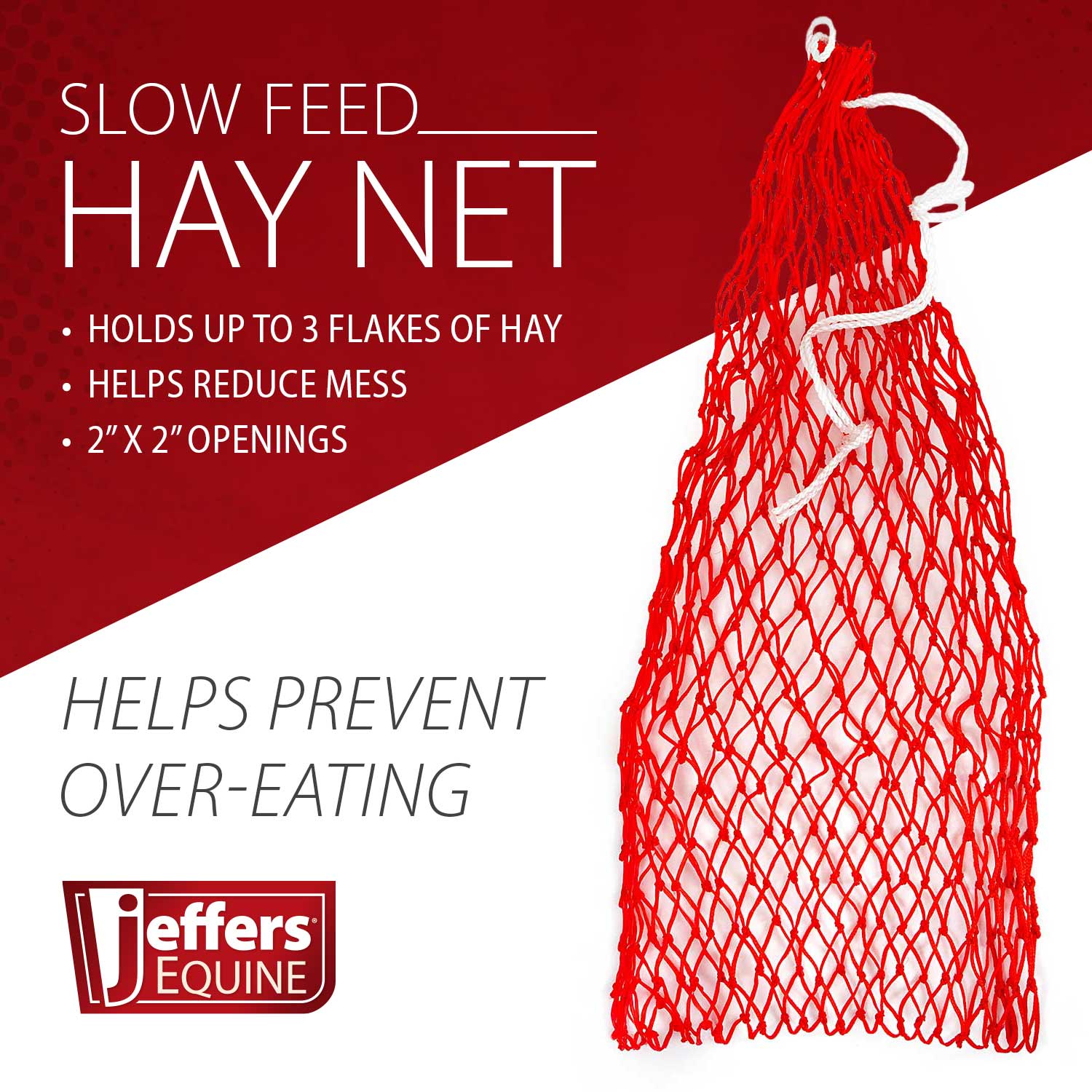 Jeffers Slow Feed 2" x 2" Nylon Hay Net for Horses - Image 3