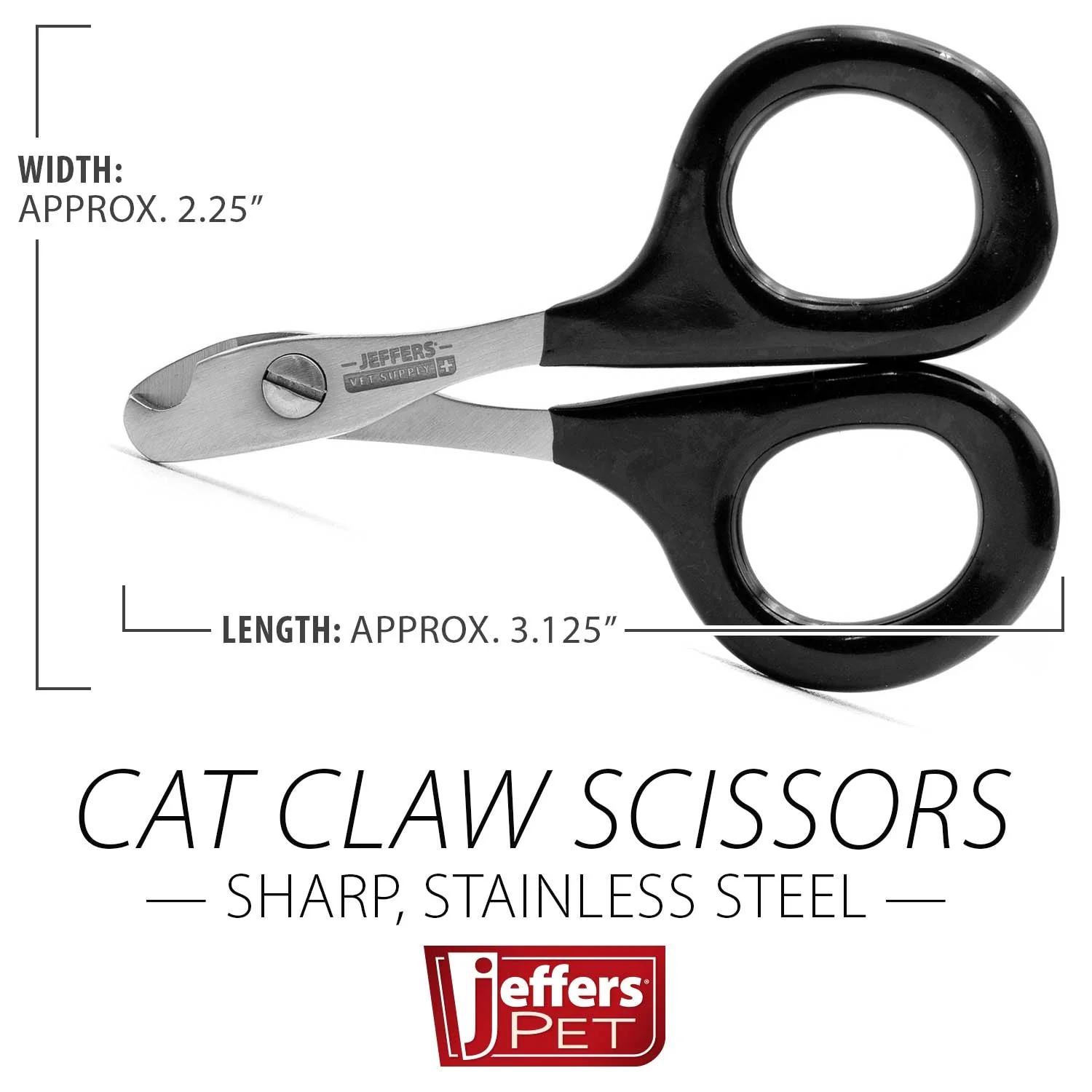 Jeffers Stainless Steel Cat Claw Scissors – Easy & Safe Nail Clippers for Cats, Birds, and Small Pets - Image 3