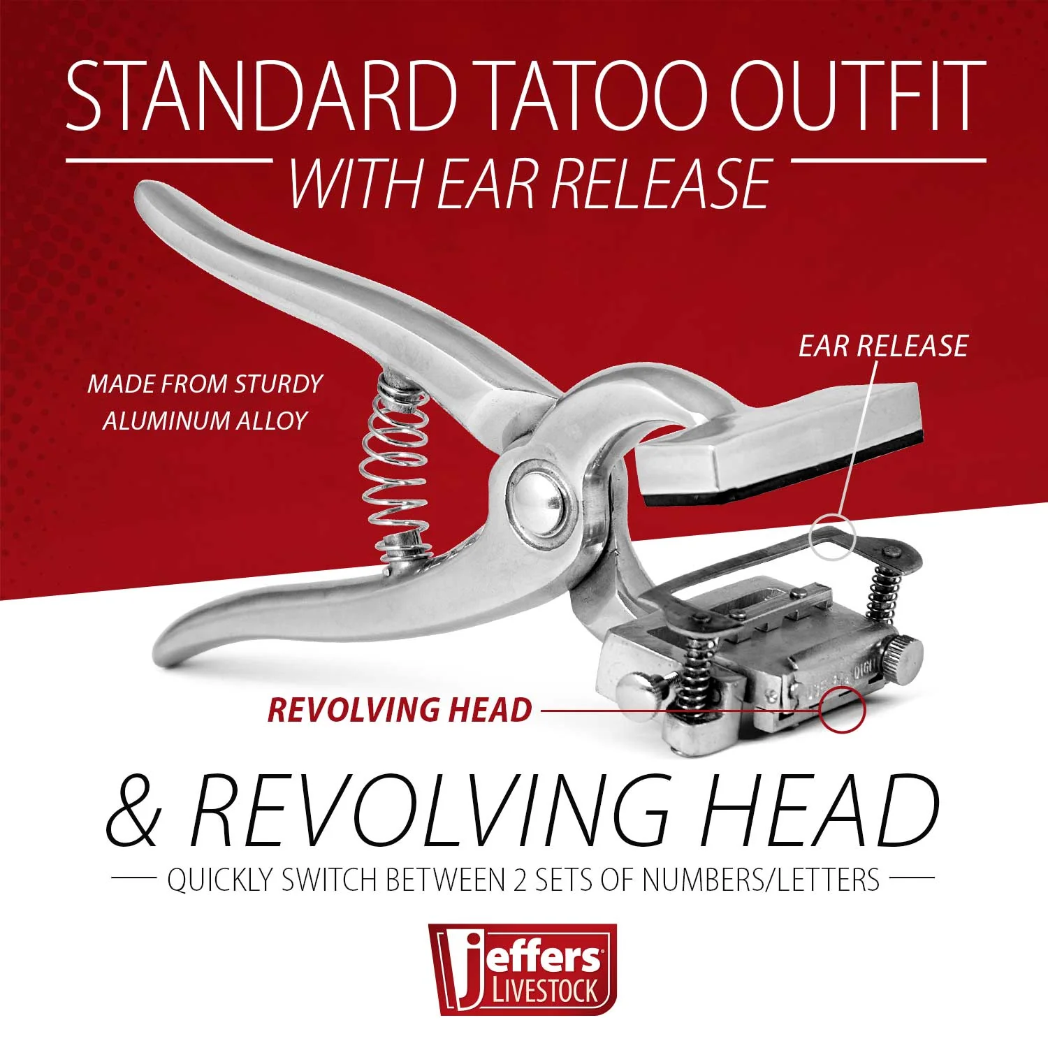 Jeffers Standard Tattoo Outfit with Roll-On Ink for Cattle & Livestock - Image 2