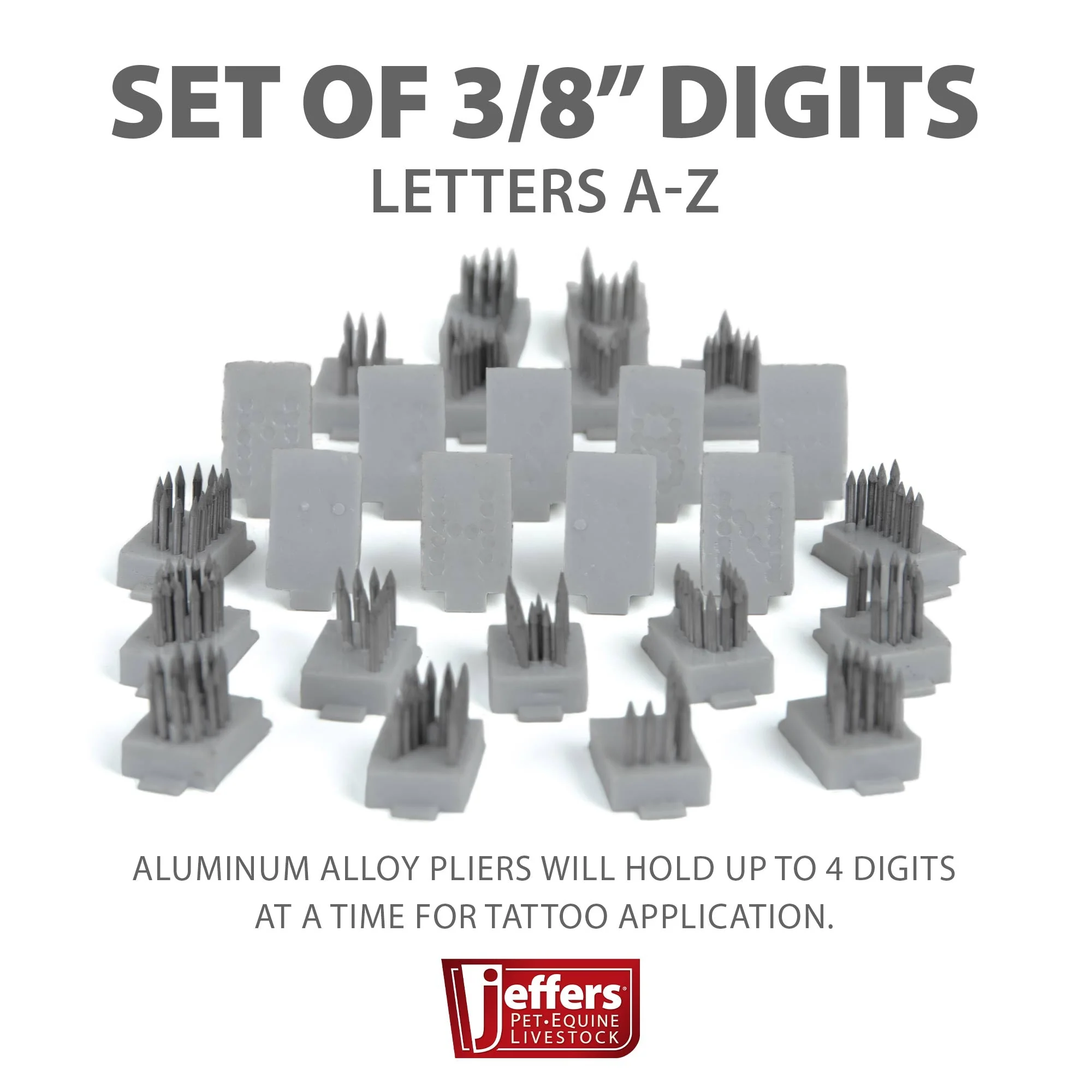 Extra Jeffers Standard Tattoo Letters and/or Numbers, 3/8" - Image 2
