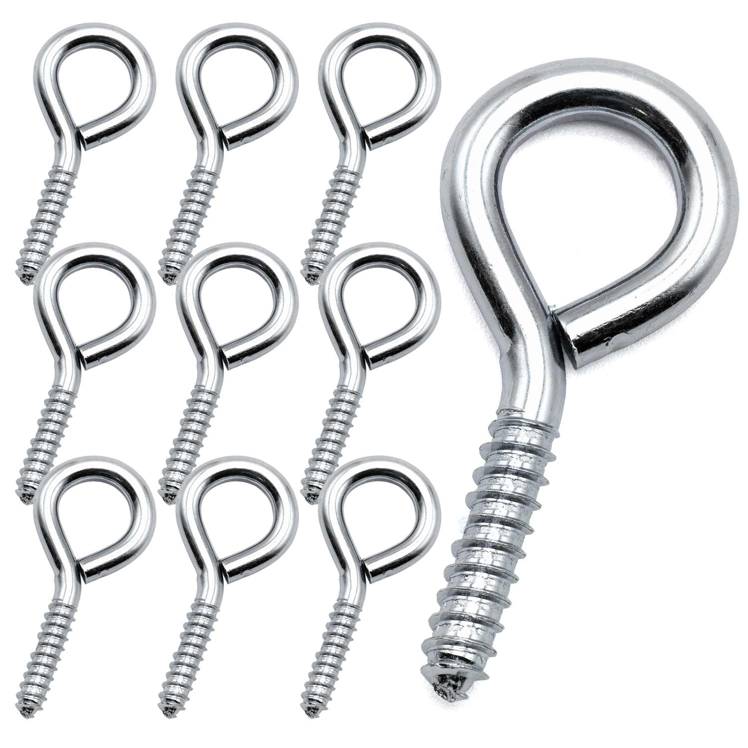 Jeffers Steel Wire Eye Hook Screws for Barn & Stable, 10 Pack - Image 1