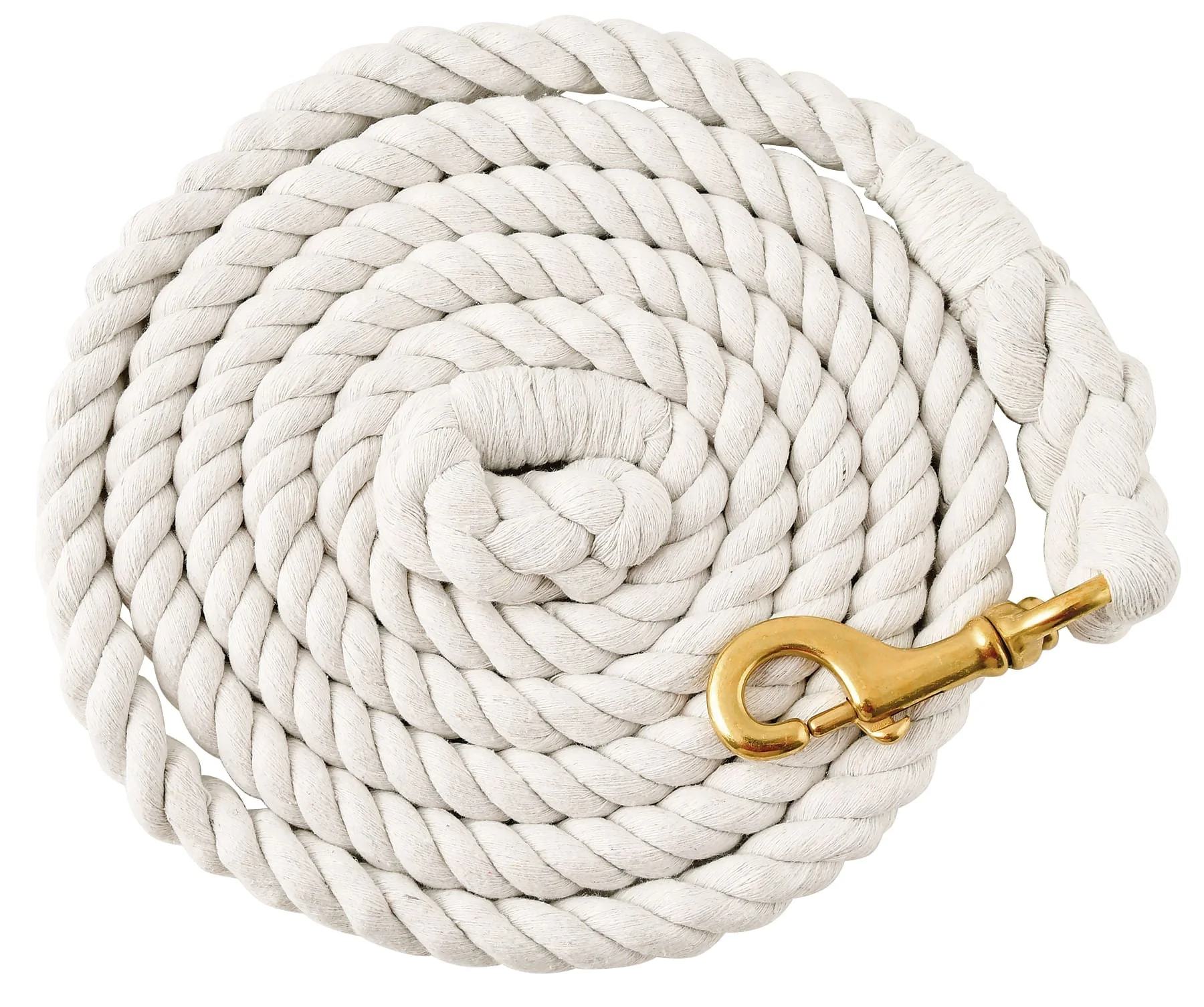 Jeffers Twisted Solid Cotton Horse Lead Ropes with Brass Bolt Snap, 10' L - Image 1