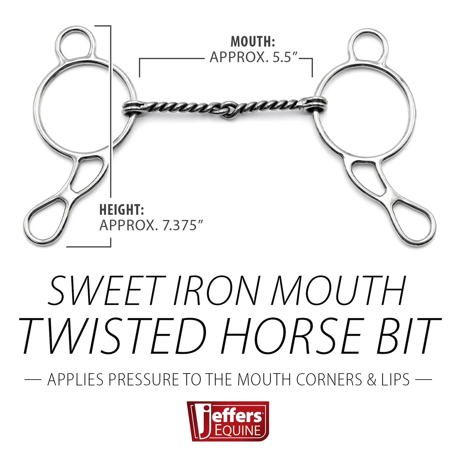 Jeffers Twisted Sweet Iron Mouth Horse Bit - Image 3