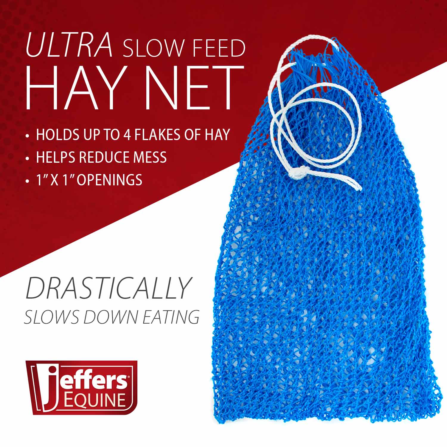 Jeffers Ultra Slow Feed 1" x 1" Nylon Hay Net for Horses - Image 3