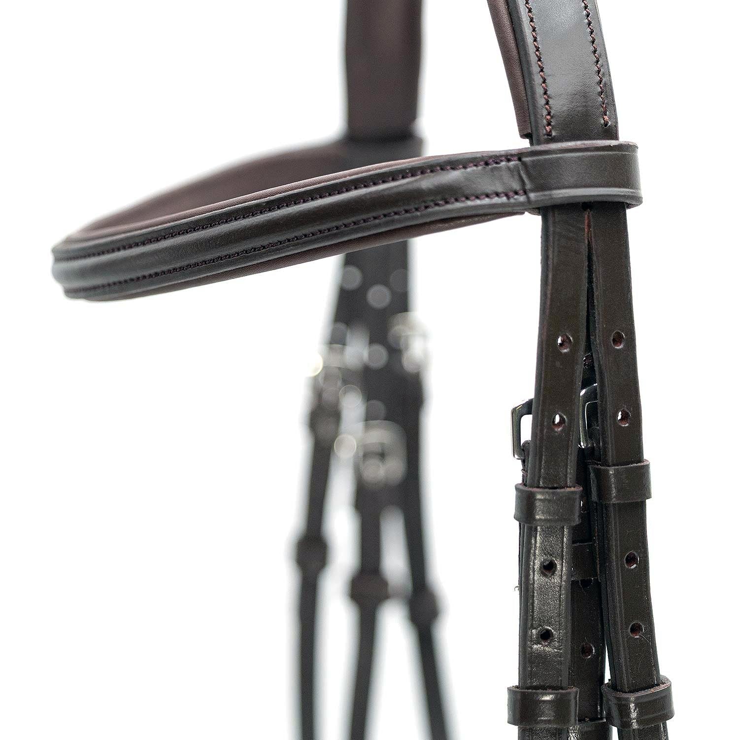 Jeffers Uniquely English "Blenheim" Leather Jumping Bridle with Reins for Horses - Image 3