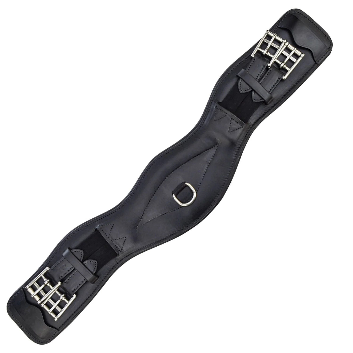 Jeffers Uniquely English Contoured Dressage Girth, Black - Image 1