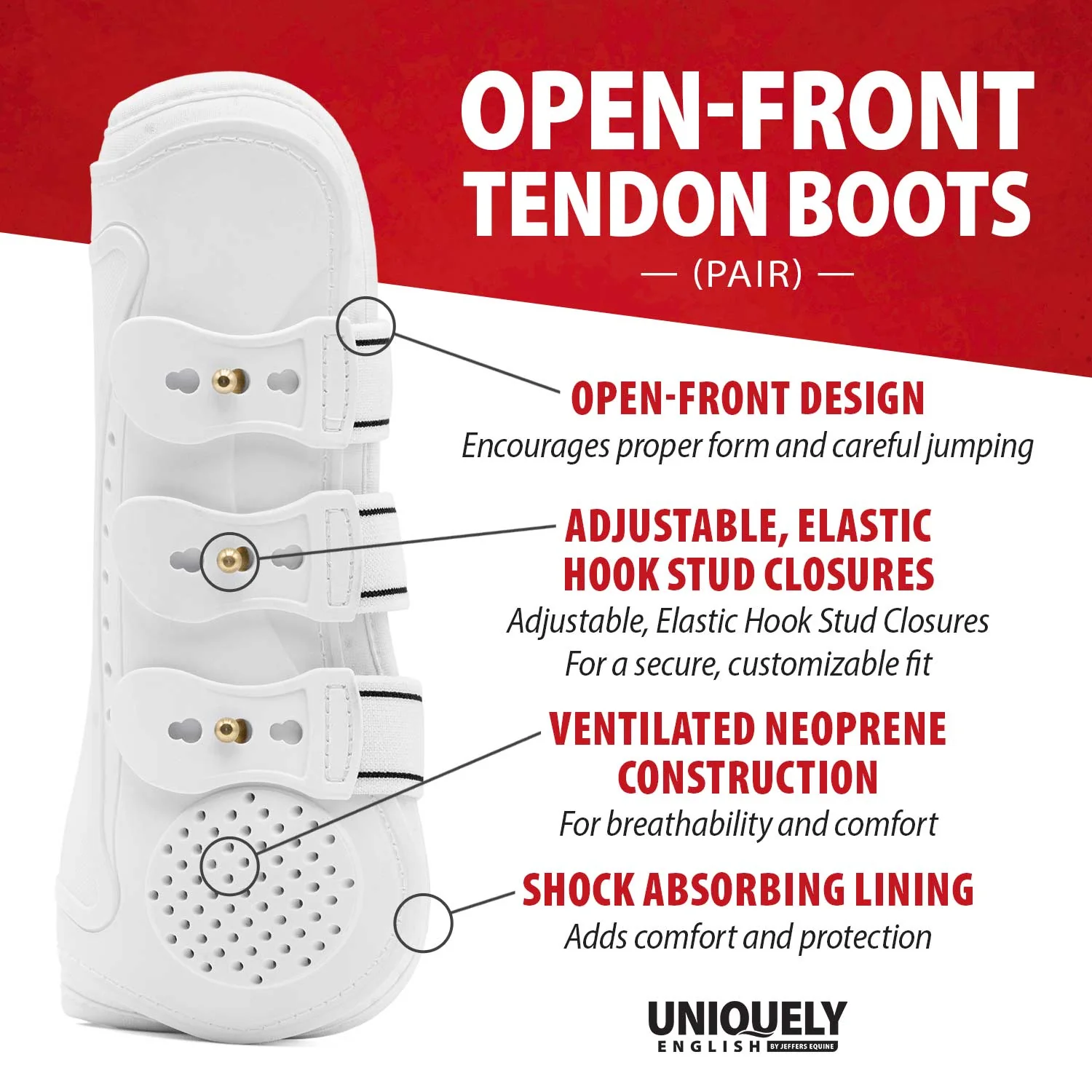 Jeffers Uniquely English Horse Tendon Boots, 2-Pack - Image 2