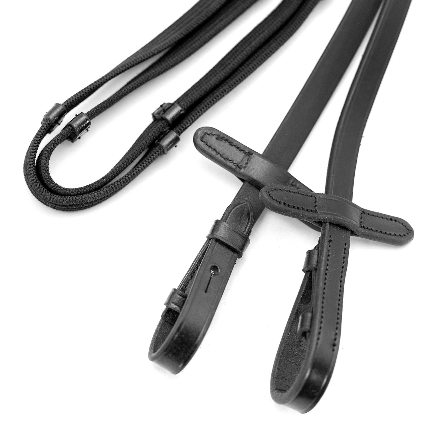 Jeffers Uniquely English Leather Web Reins for Horses - Image 2