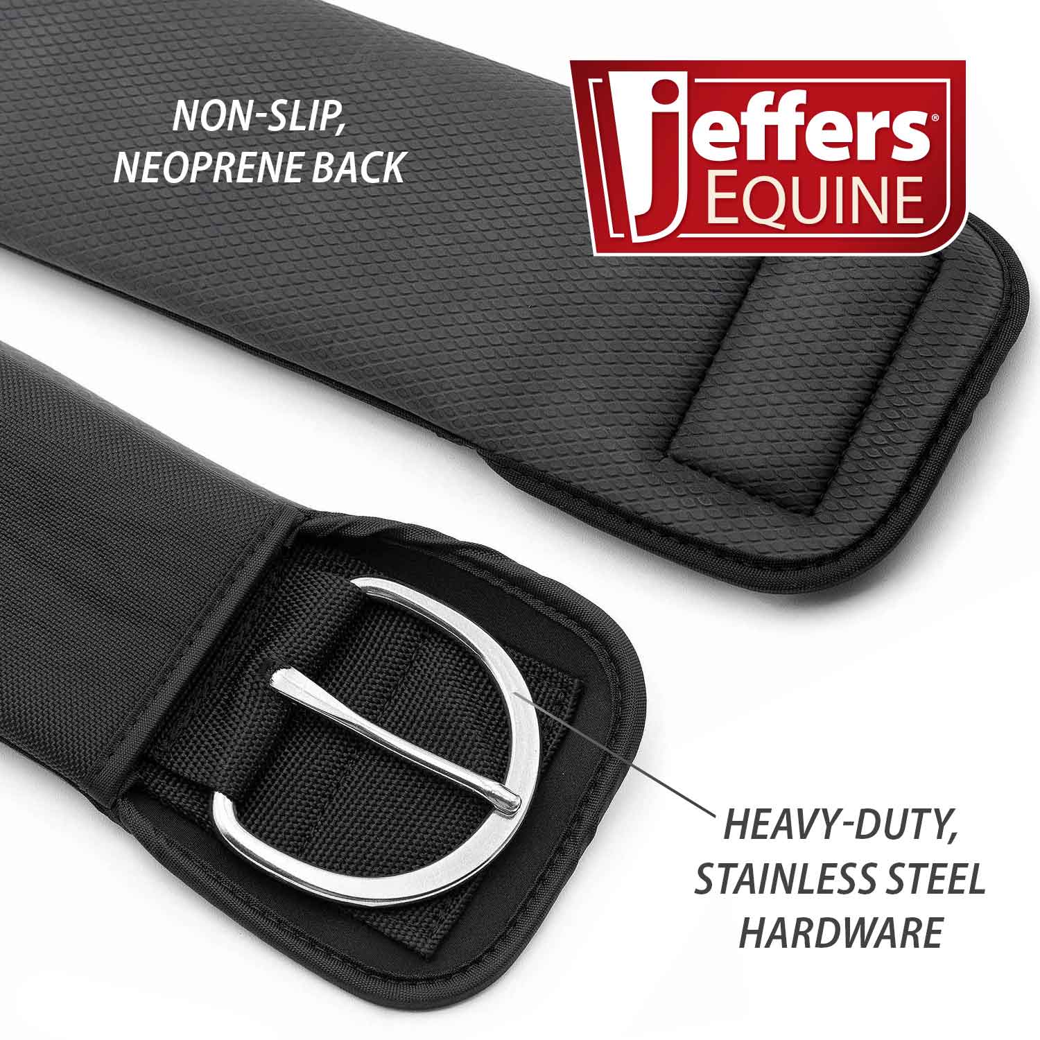 Jeffers Western Neoprene Sleeve Straight Draft Horse Cinch with Stainless Steel Hardware & Non-Slip Back - Image 3