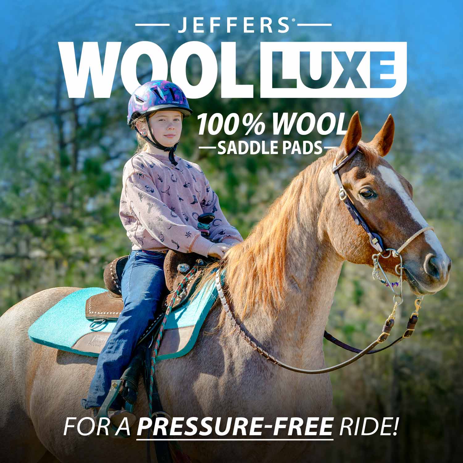 Jeffers WoolLuxe 100% Wool Equine Saddle Pad – Cushioned, Breathable, and Shock-Absorbing - Image 2