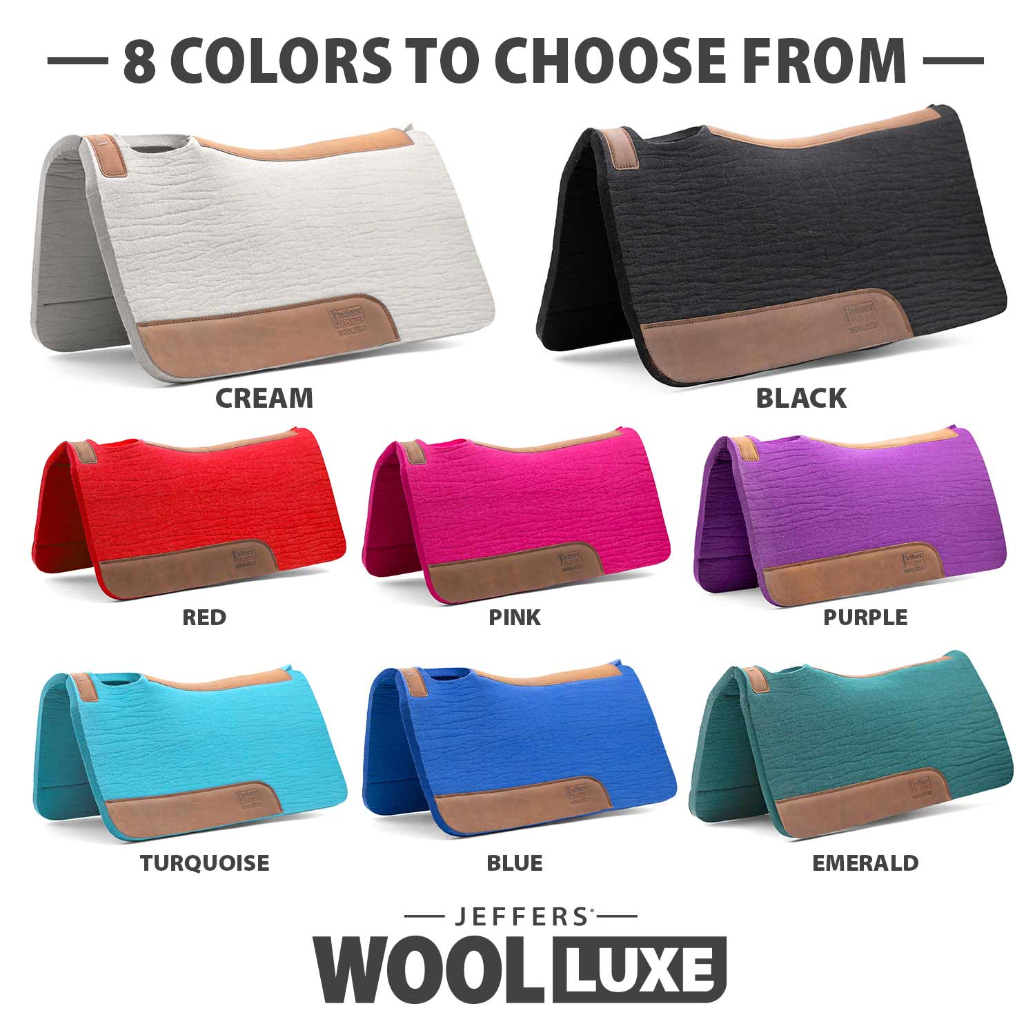 Jeffers WoolLuxe 100% Wool Equine Saddle Pad – Cushioned, Breathable, and Shock-Absorbing - Image 3