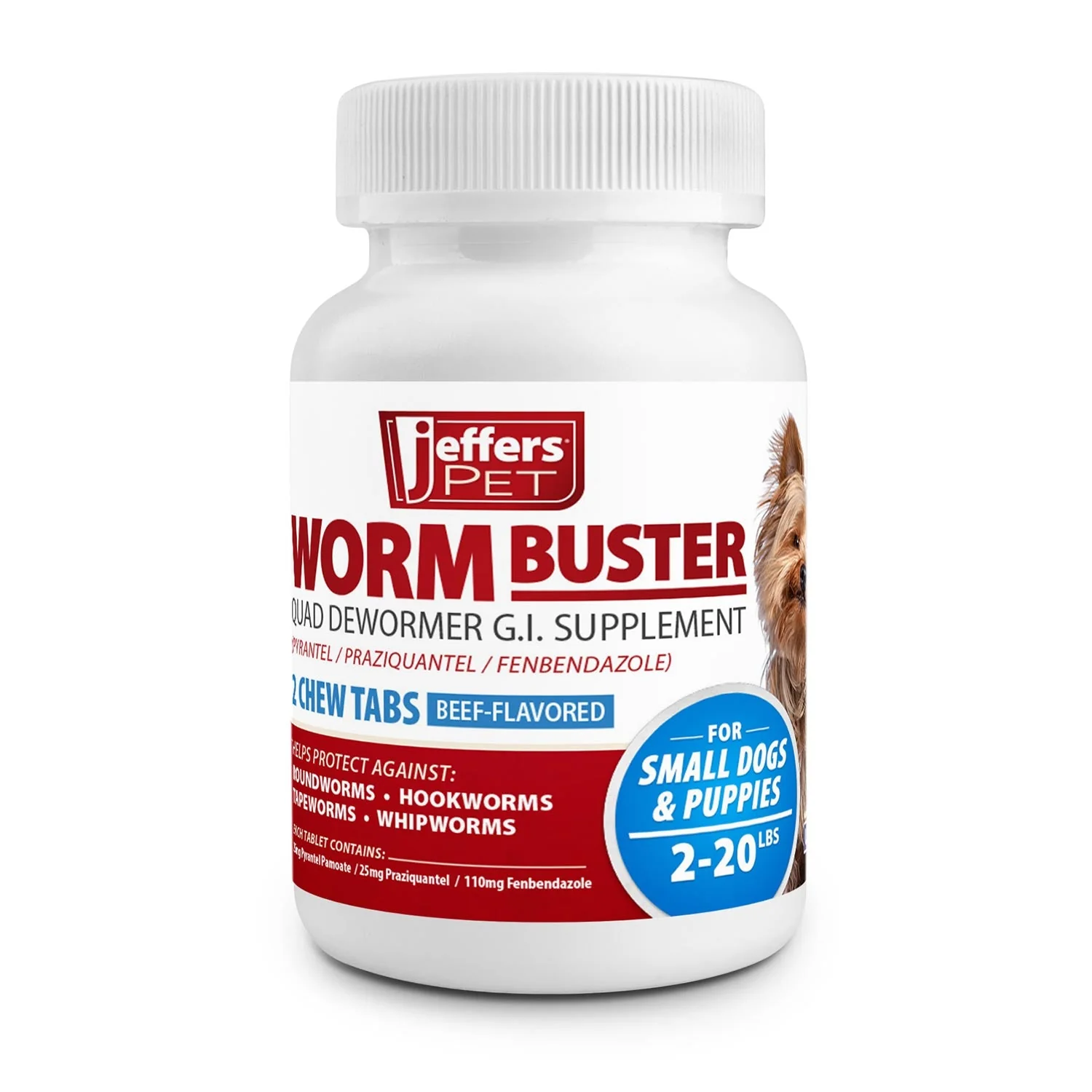 Jeffers Worm Buster Dog Dewormer Flavored Tablets - Image 1