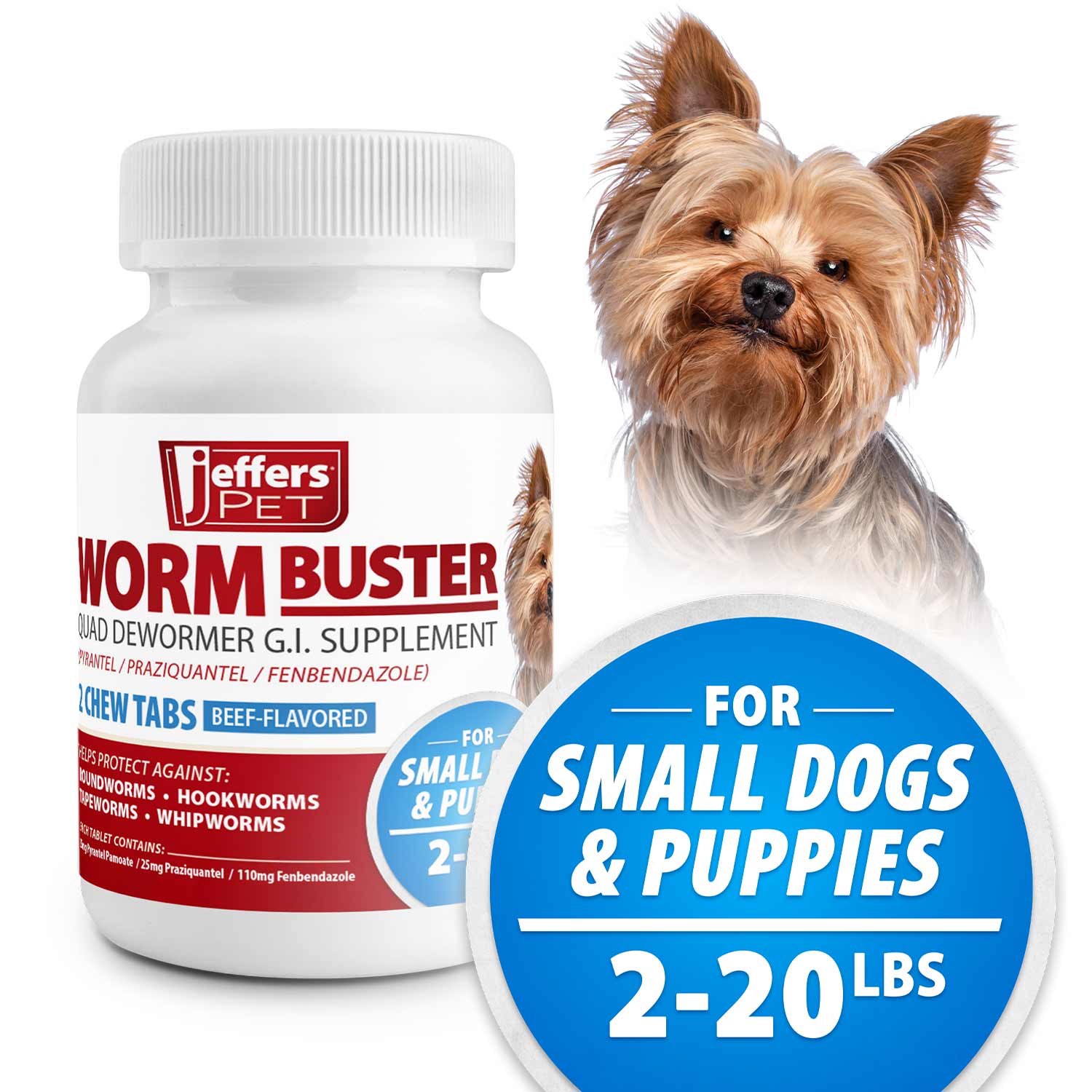Jeffers Worm Buster Dog Dewormer Flavored Tablets - Image 2