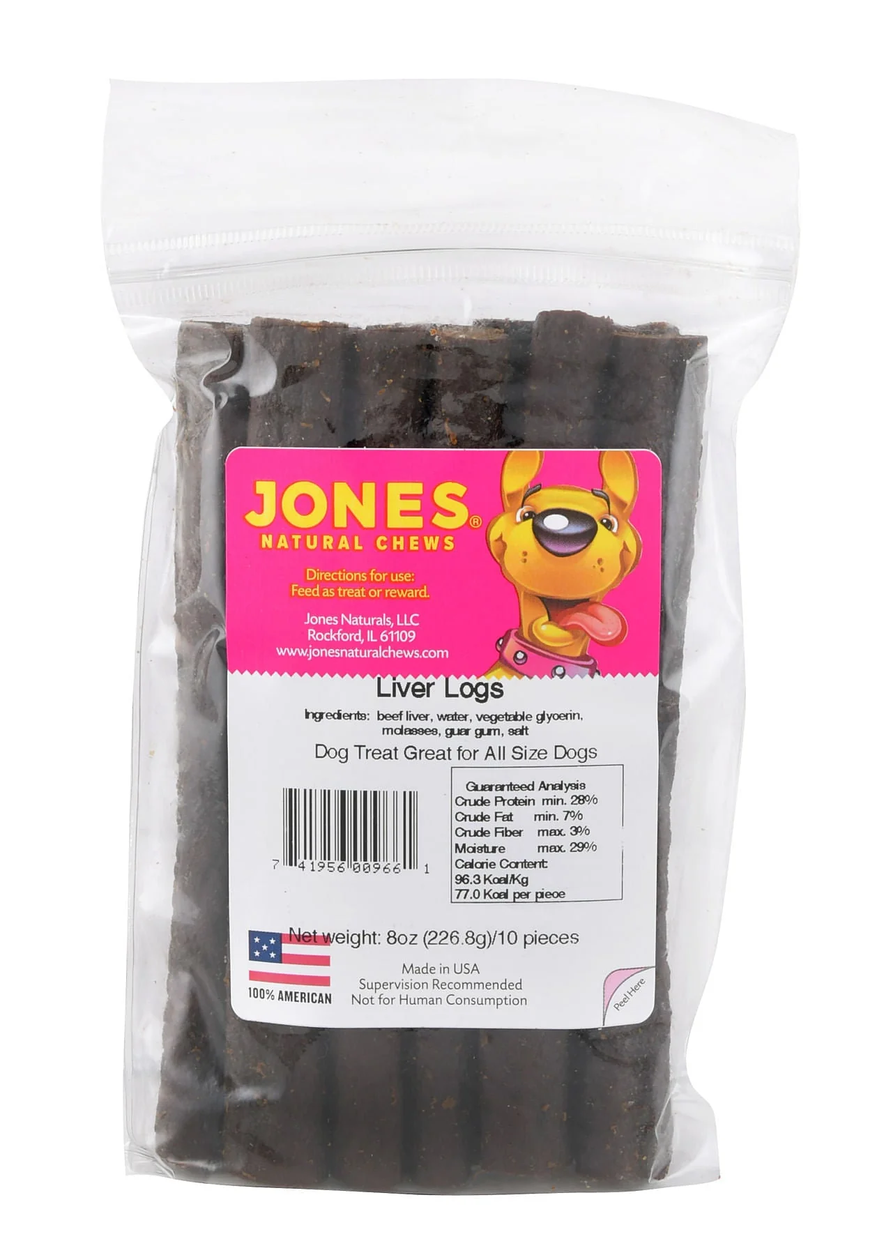 Jones Liver Logs Made in USA 100% Beef Dog Treats - Image 1