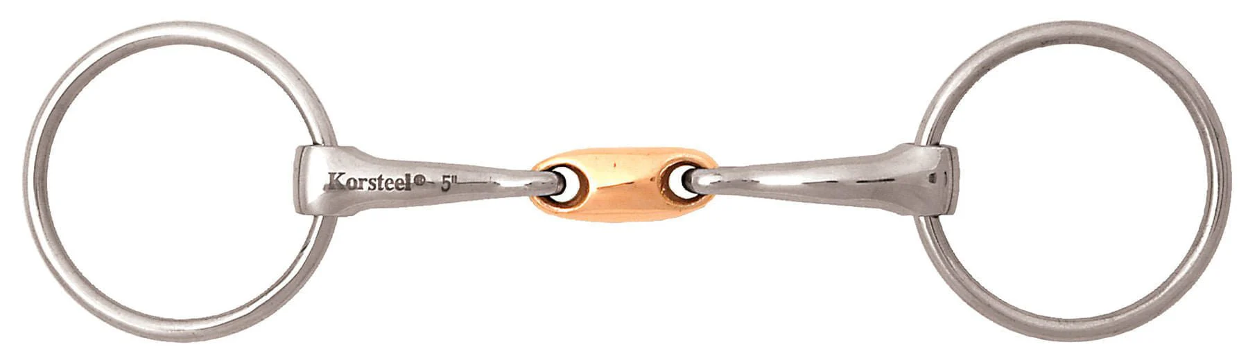 JP Korsteel Copper Oval Link Loose Ring Snaffle Bit - Image 1