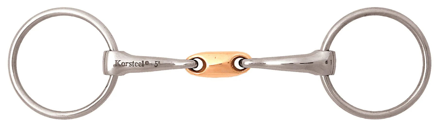 JP Korsteel Copper Oval Link Loose Ring Snaffle Bit - Image 2