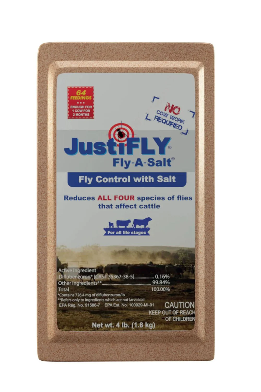 JustiFly Fly-A-Salt Block, 4 lbs - Image 1