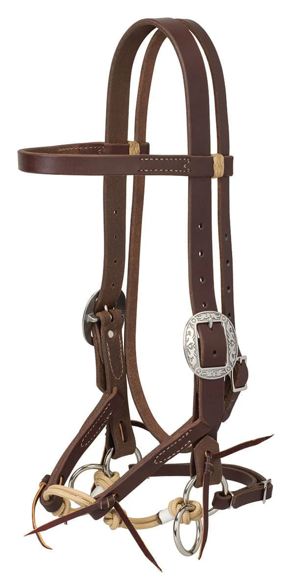 Justin Dunn Bitless Bridle, Oiled Harness - Image 1