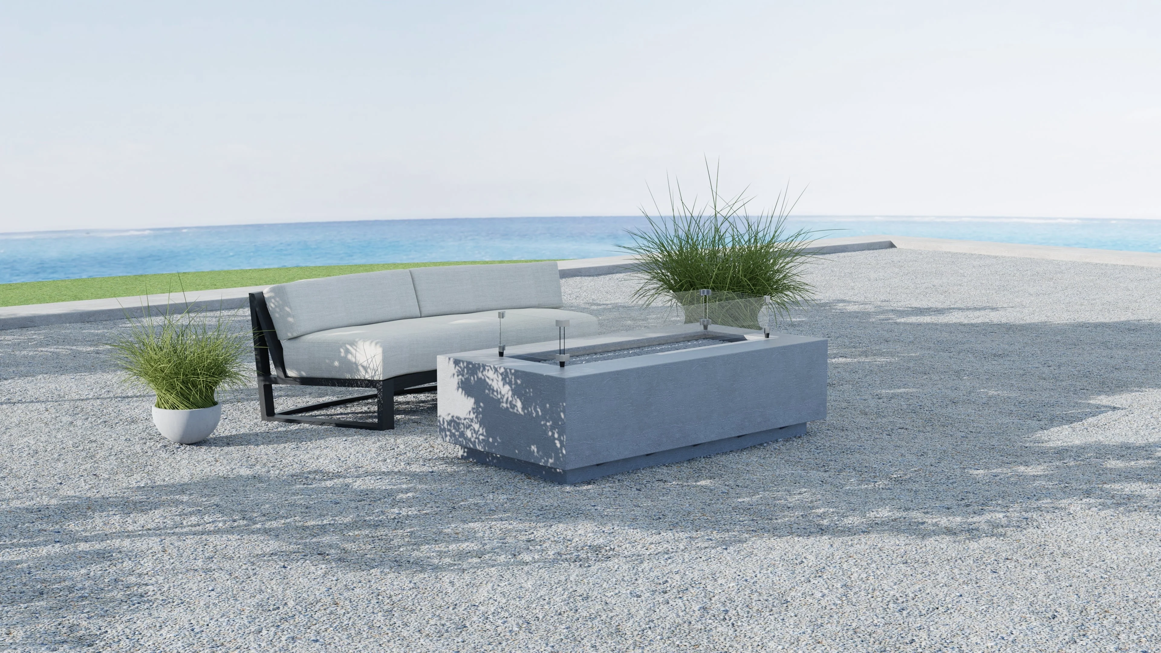 Gravelstone Rectangular Fire Table w/ Glass Surround - Image 3
