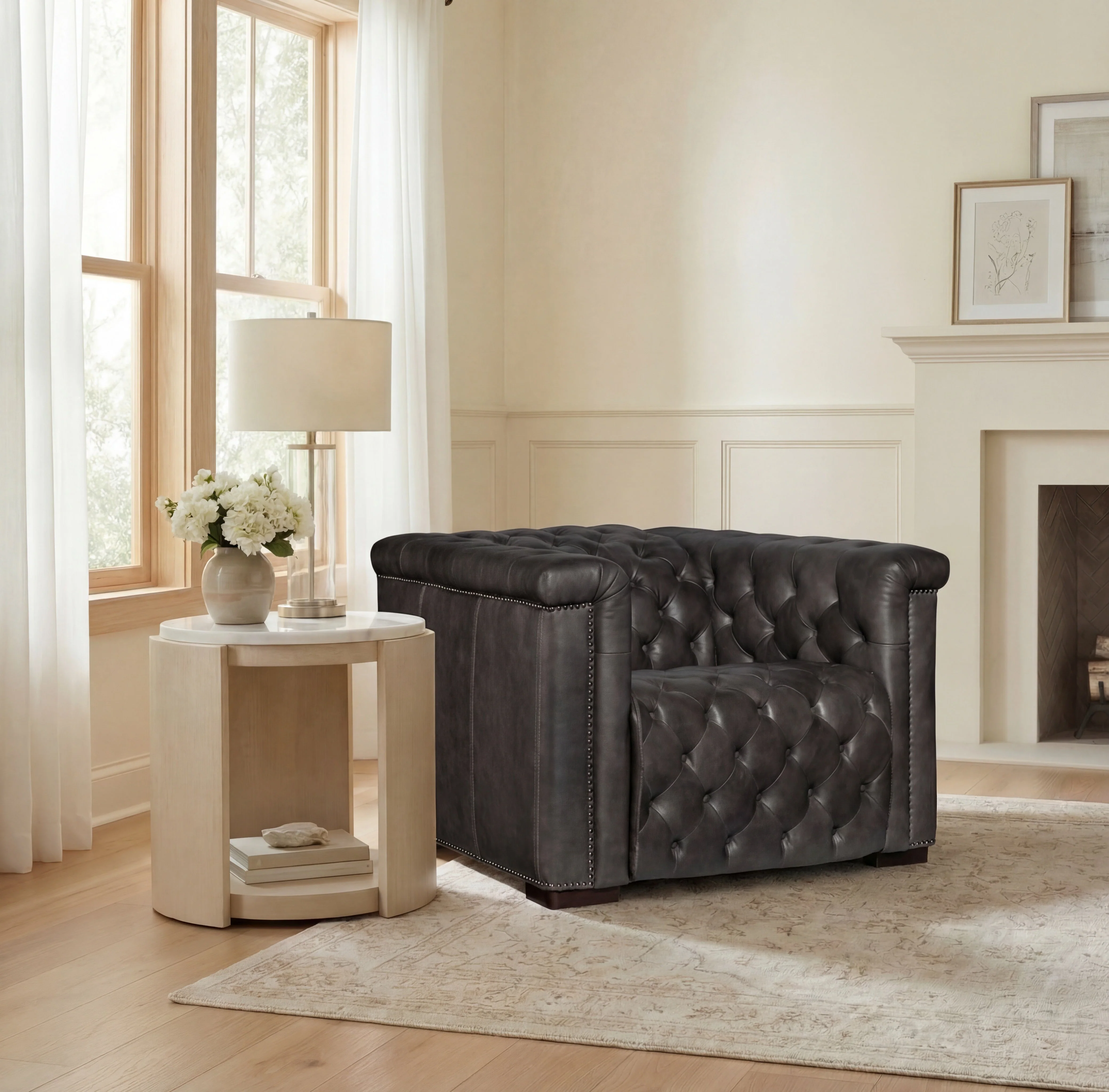 Savion Grandier Power Recliner with Power Headrest | Dark Grey - Image 2