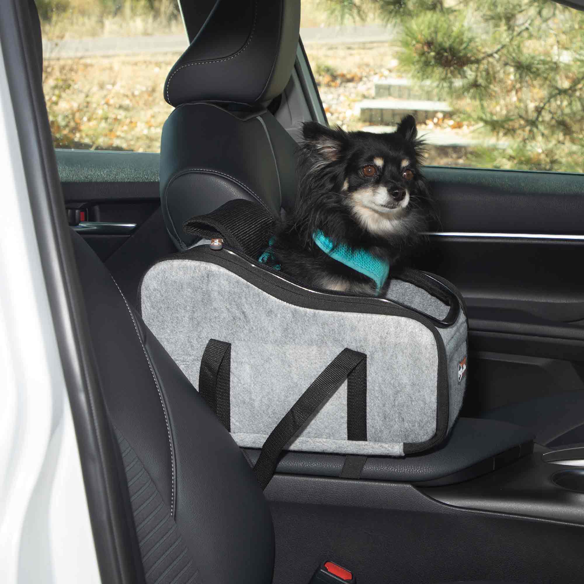 K&H Pet Products - Portable Pet Console Booster Dog Car Seat, Light Gray - Image 1