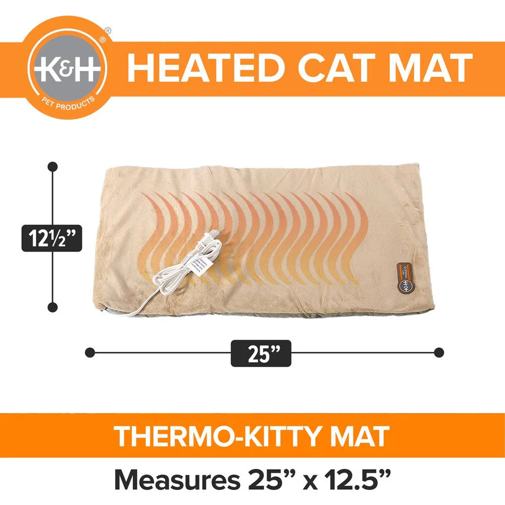 K&H Thermo-Kitty Heated Cat Bed – Energy-Efficient, MET Certified Indoor Cat Warming Mat - Image 3