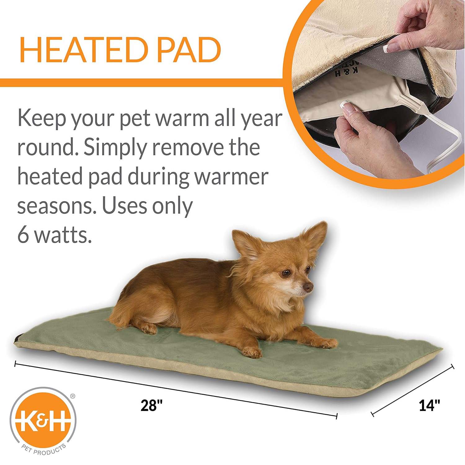 K&H Thermo-Pet Heated Mat for Small Dogs and Cats –  Indoor Heated Bed Pad - Image 2