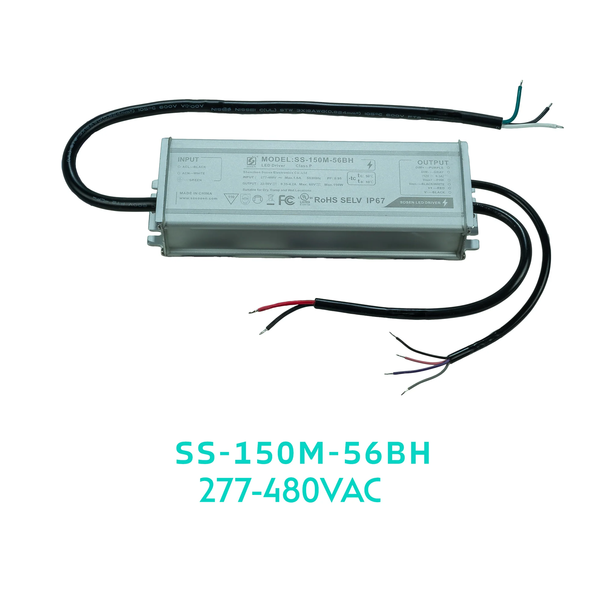 SOSEN SS-150M-56BH Constant Current Driver – 150W – IP67 #655