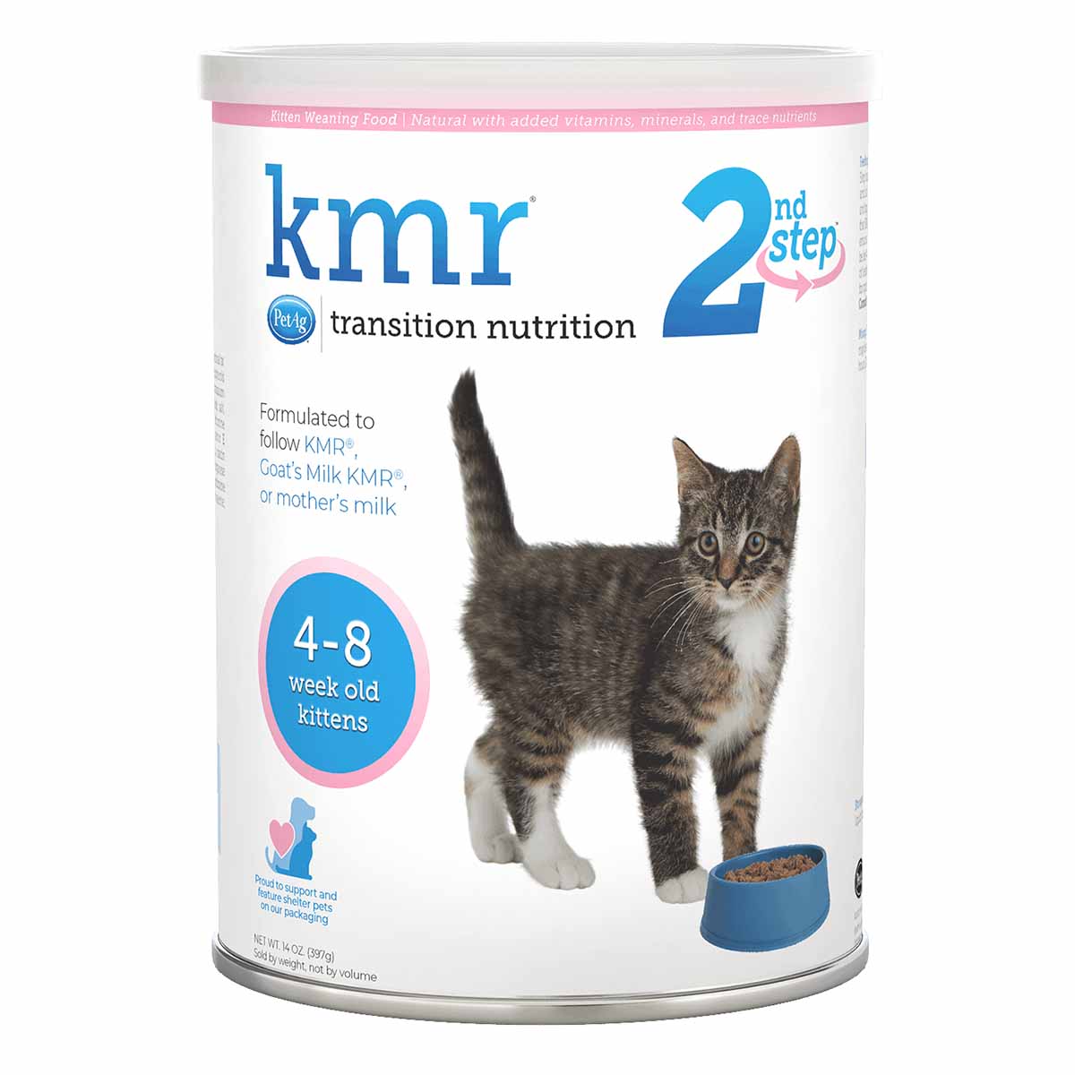 KMR 2nd Step Kitten Weaning Food, 14 oz – Powdered Formula for Orphaned, Bottle-Fed, or Nursing Kittens - Image 1
