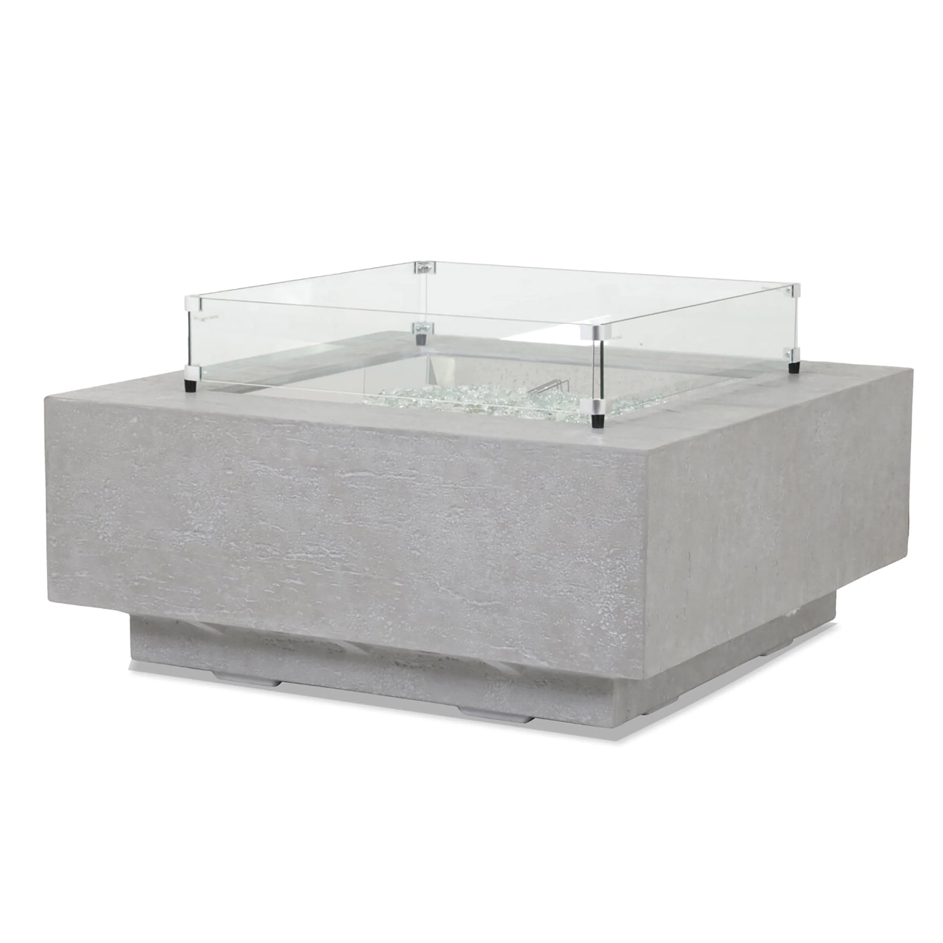 Gravelstone Square Fire Table w/ Glass Surround - Image 2