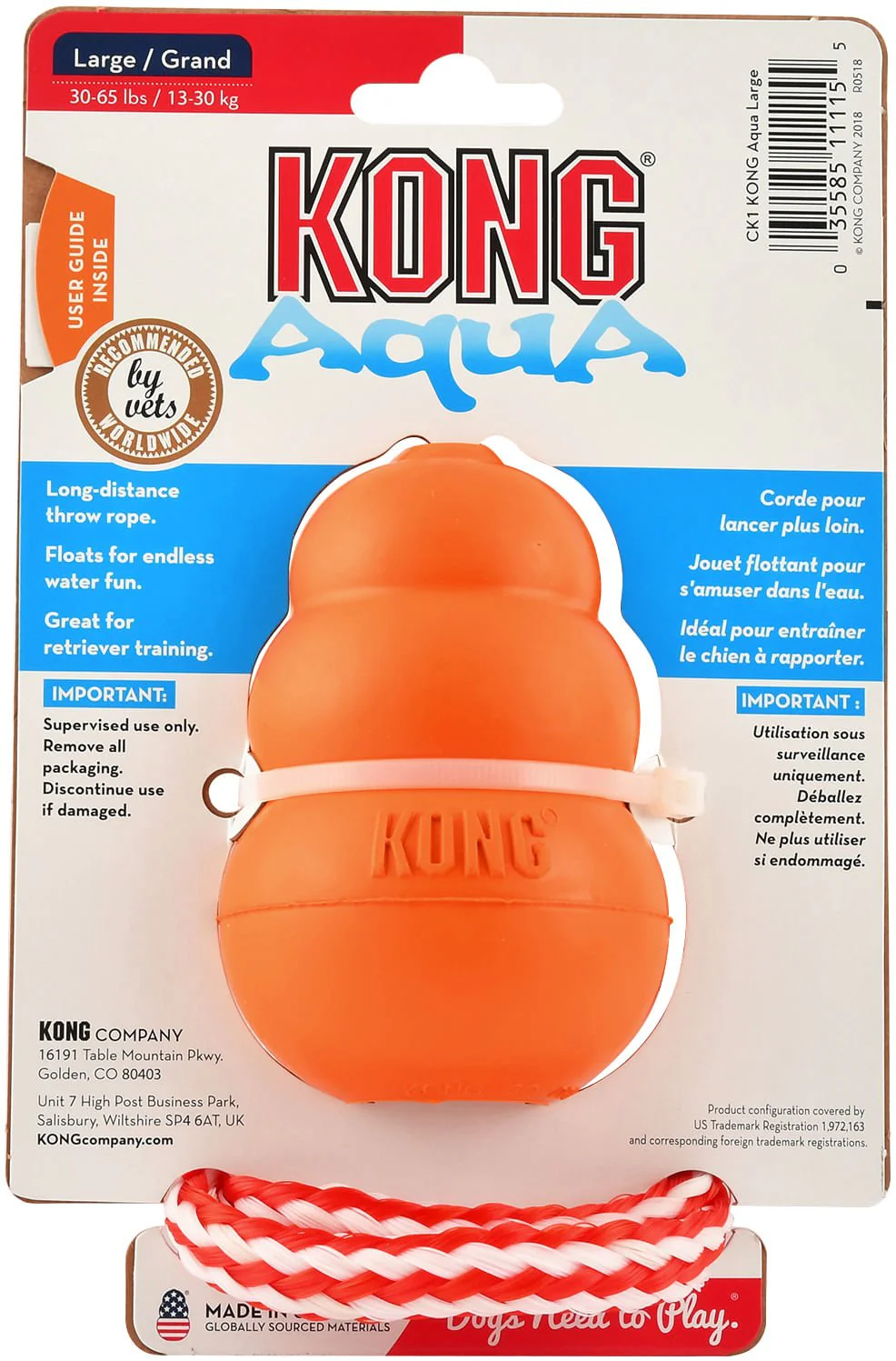 KONG Aqua Floating Water Dog Toy - Image 2